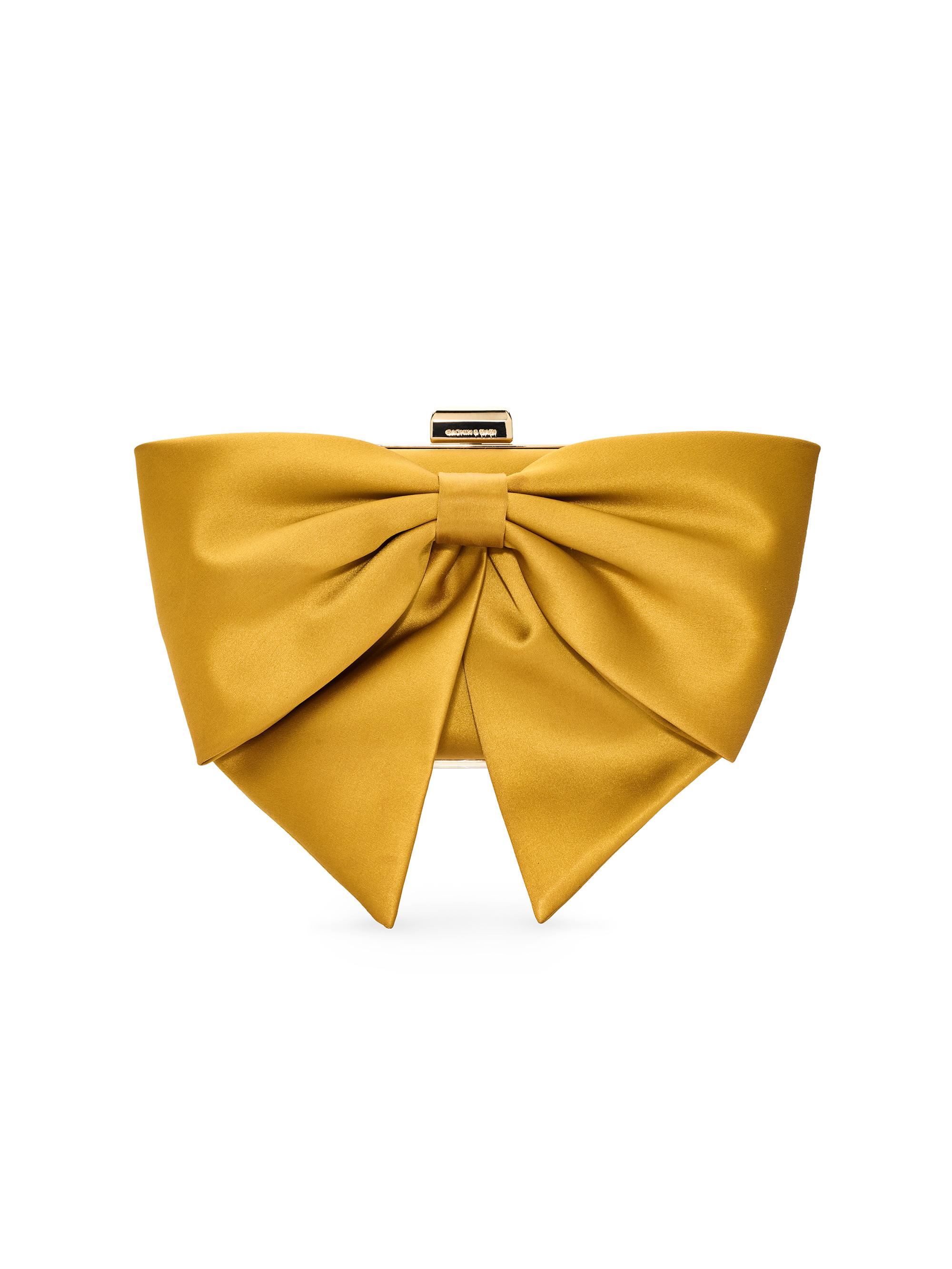 Sachin & Babi Women's Cupids Satin Bow Clutch - Marigold