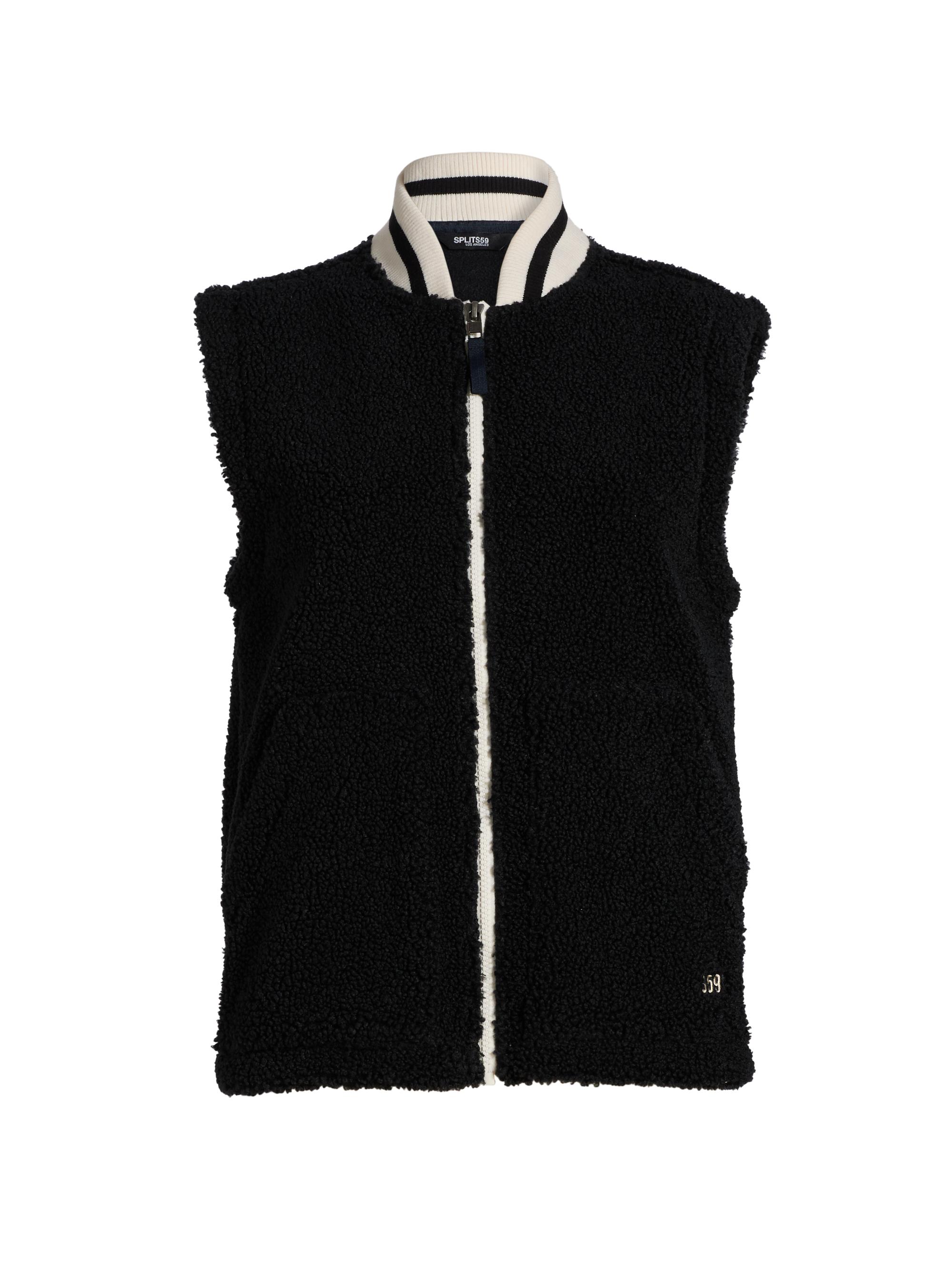 Splits59 Women's Sherpa Zip-Front Vest - Black
