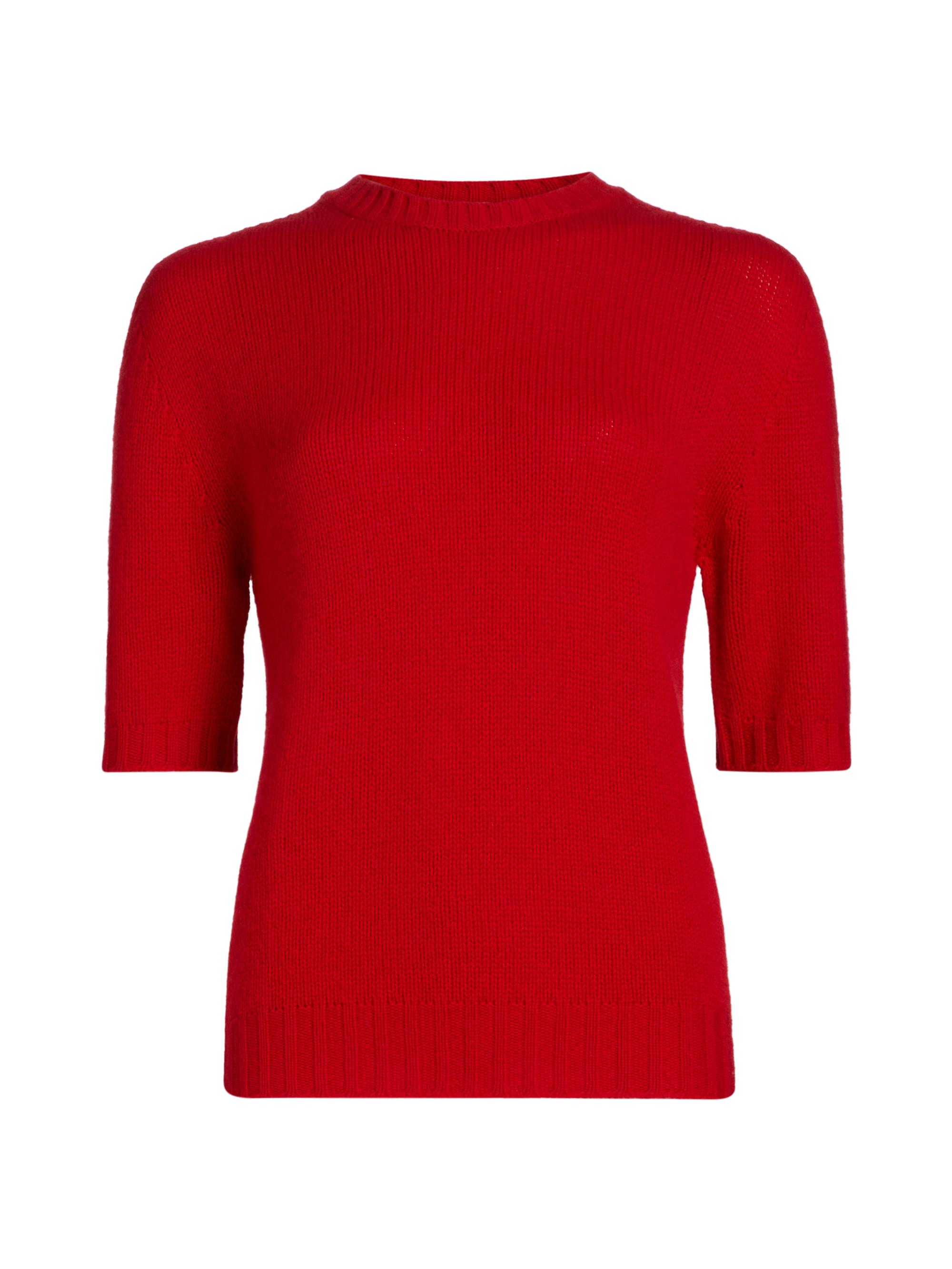 Fabiana Filippi Women's Gauzed Cashmere Short-Sleeve Sweater - Lacca