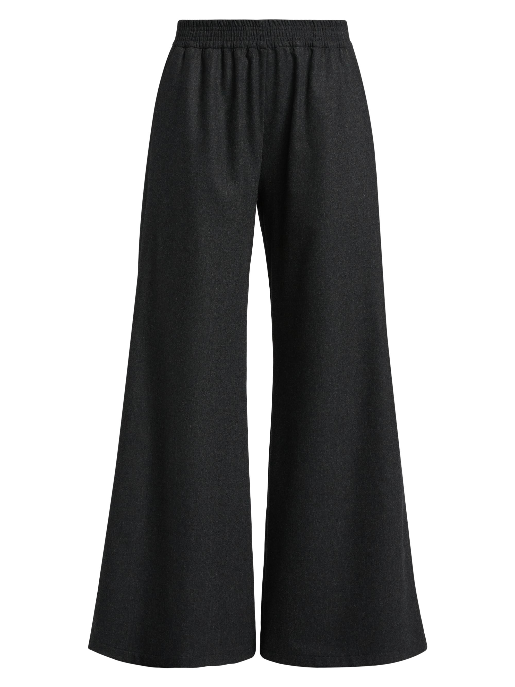 Fabiana Filippi Women's Flannel Wool-Blend Wide-Leg Trousers - Ardesia