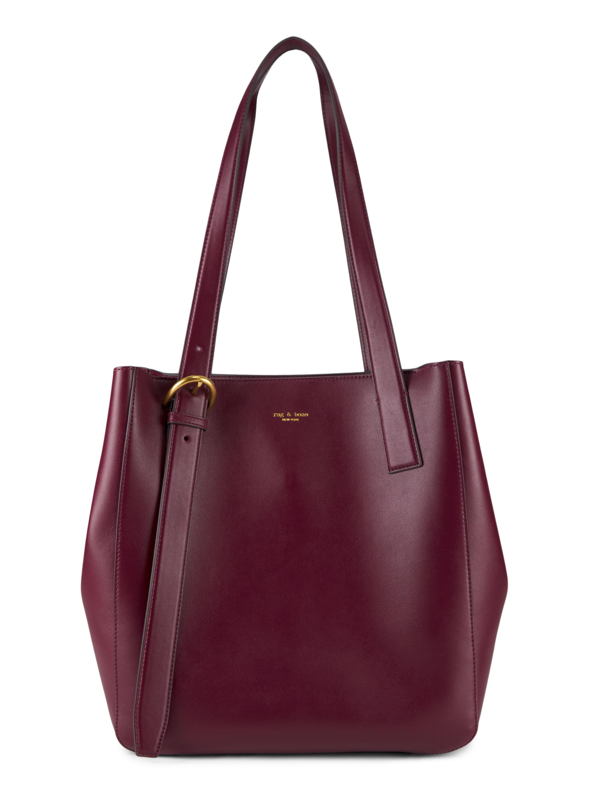 rag & bone Women's Parker Leather Tote - Garnet