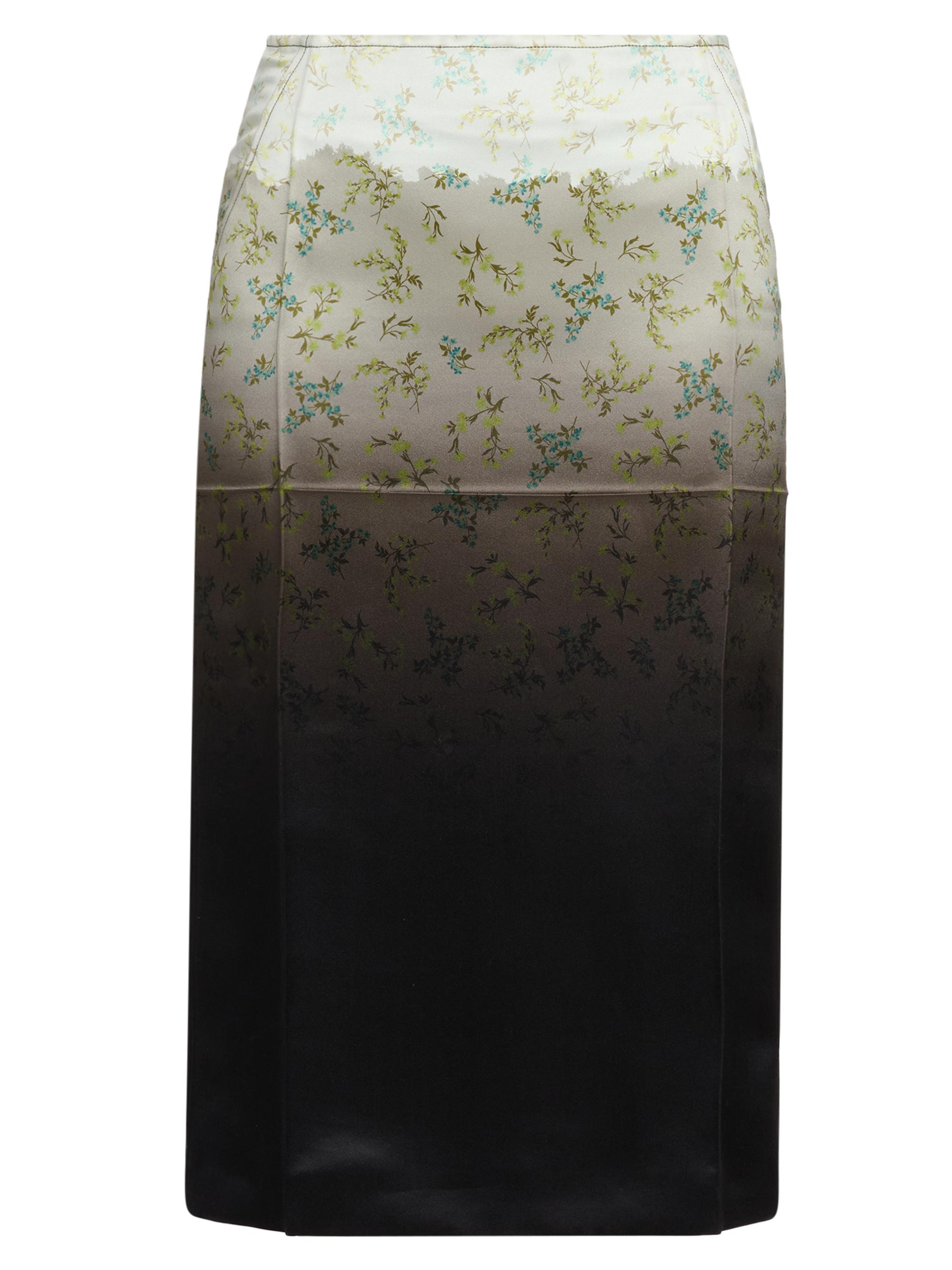 Jil Sander Women's Floral Dip-Dye Midi-Skirt - Burnt Green
