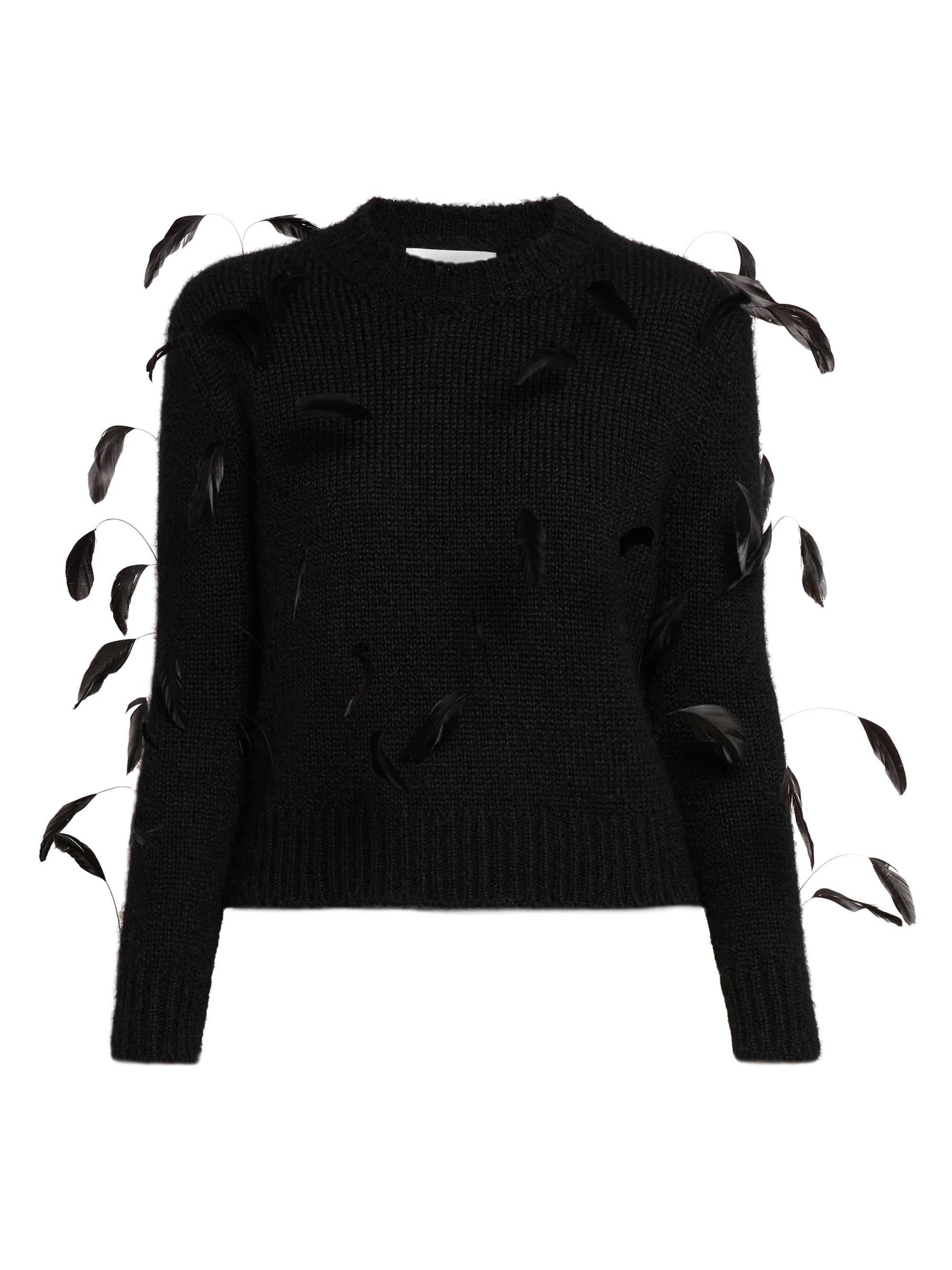 Jil Sander Women's Feather Alpaca-Wool-Blend Sweater - Black