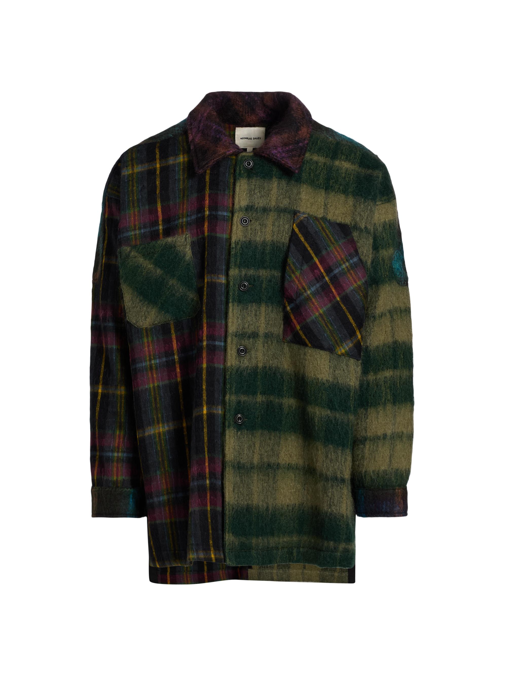 Nicholas Daley Smock Plaid Mohair-Wool Button-Front Jacket | Saks