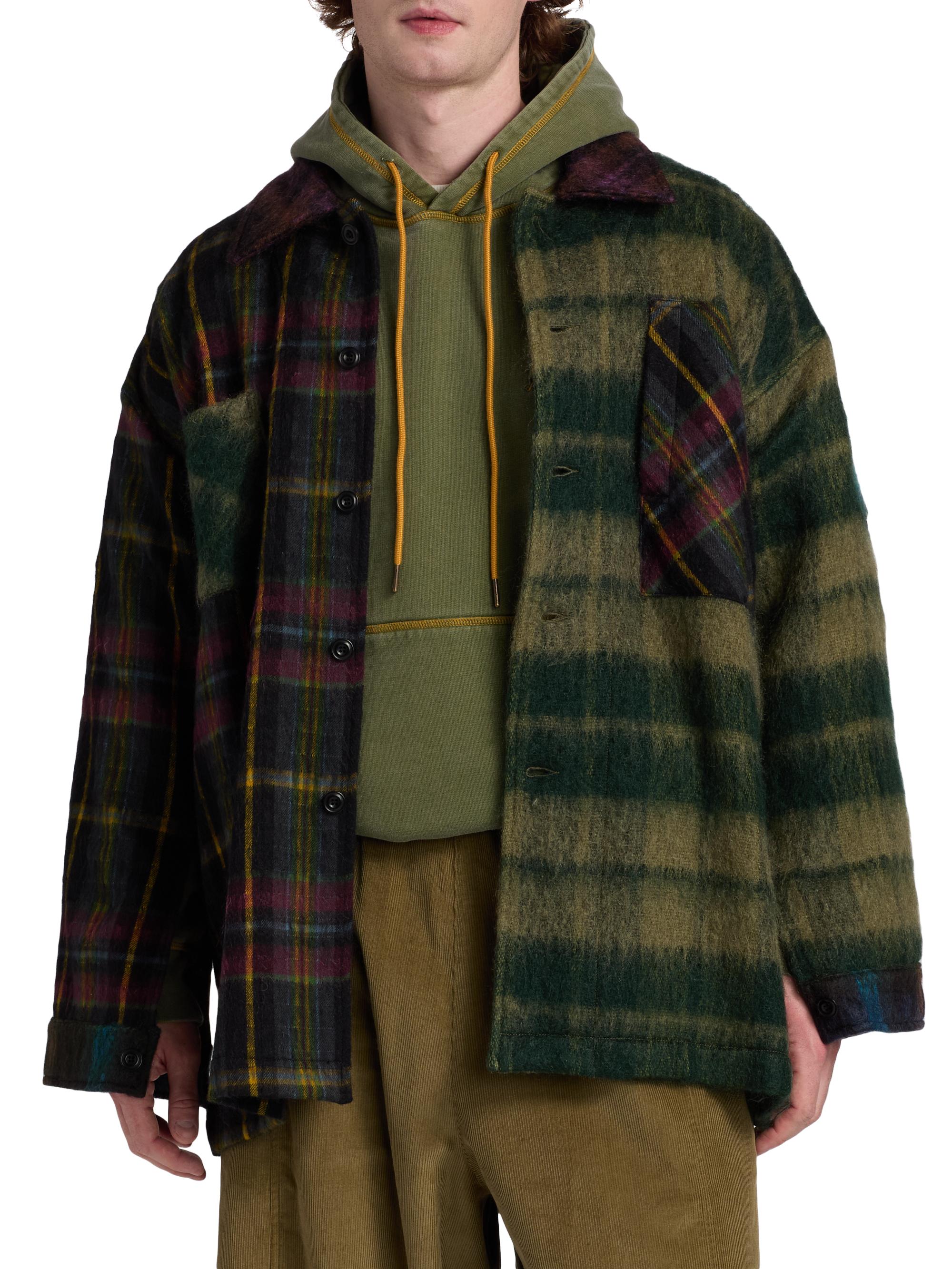 Nicholas Daley Smock Plaid Mohair-Wool Button-Front Jacket | Saks