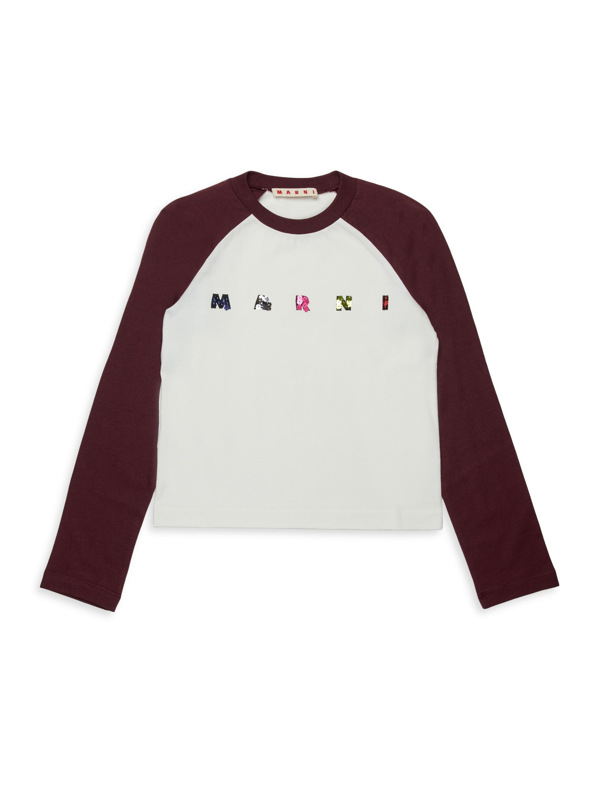 Marni Little Girl's & Girl's Sequined Logo Long-Sleeve T-Shirt - Berry Red