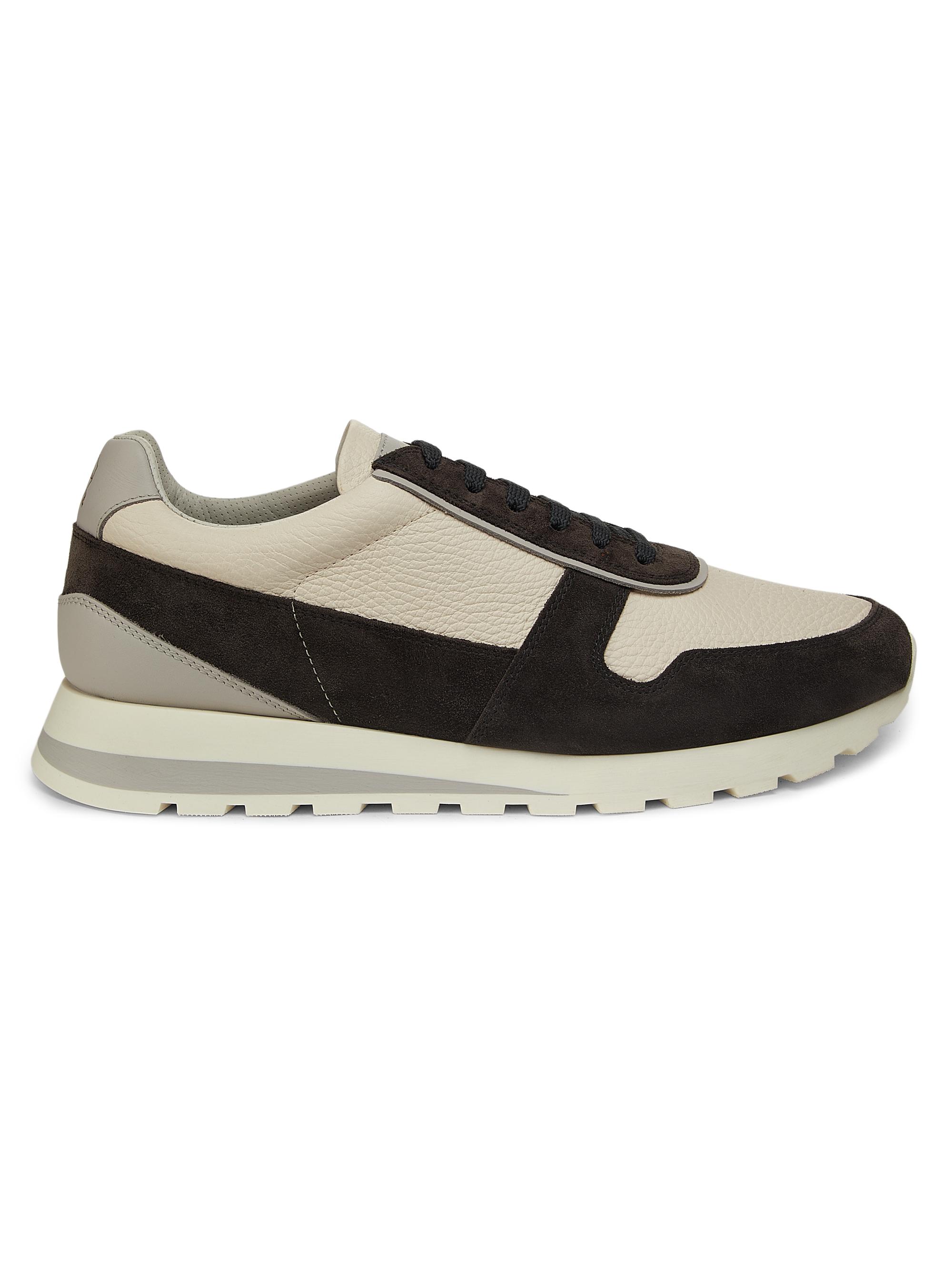 Brunello Cucinelli Men's Leather & Suede Low-Top Sneakers - White Grey