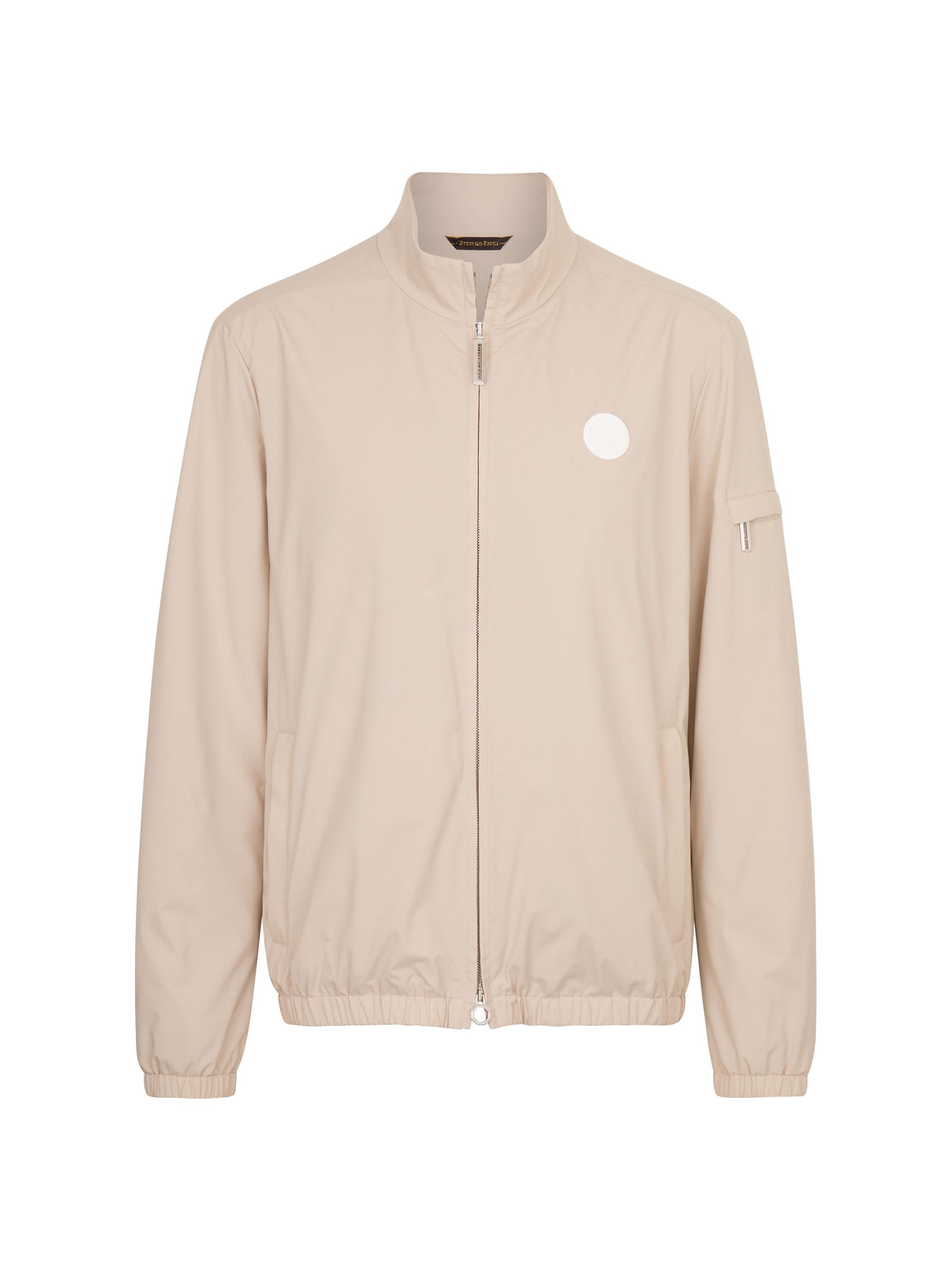 Stefano Ricci Men's Windbreaker Jacket with Zip Closure - Beige