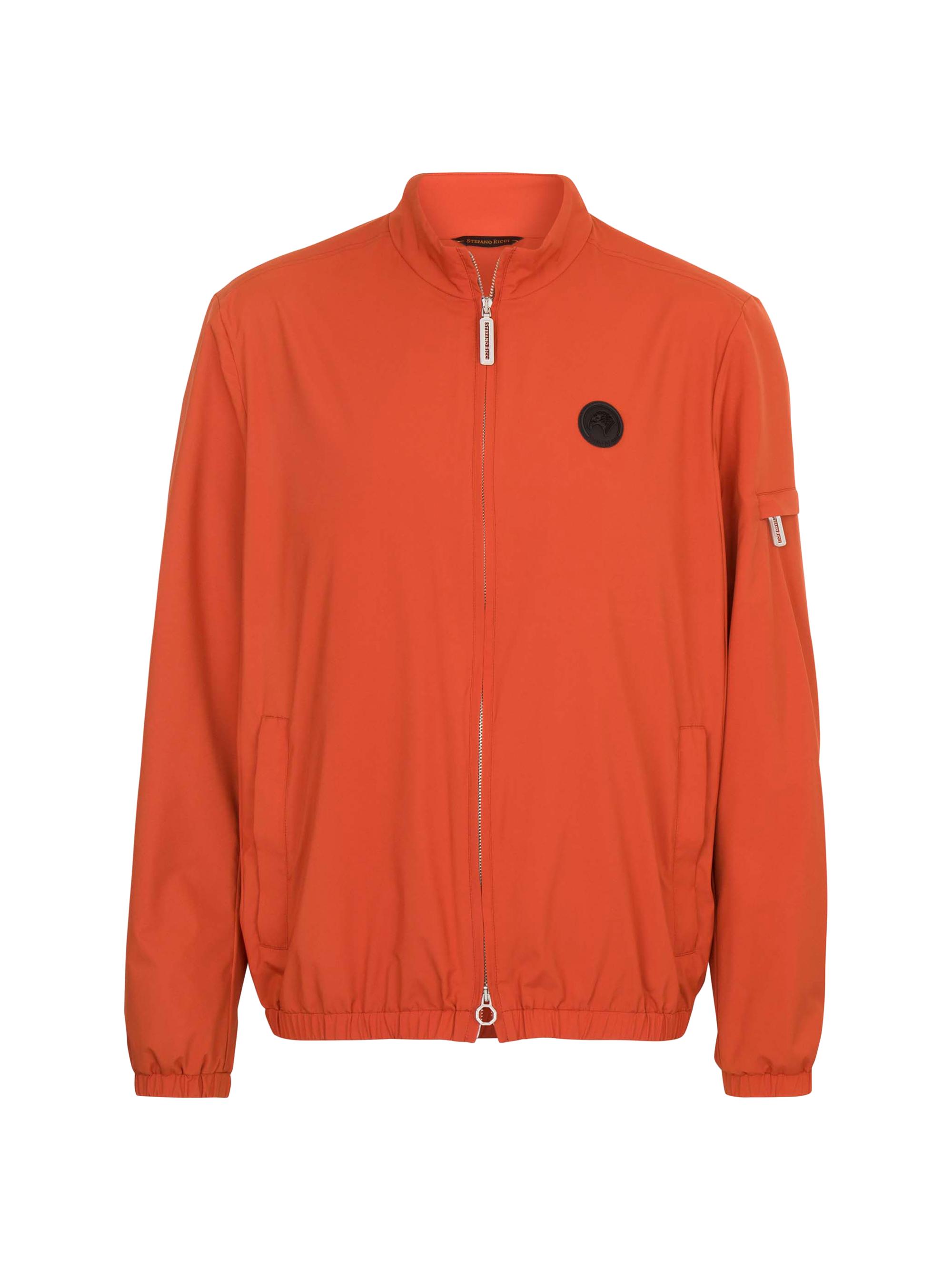 Stefano Ricci Men's Windbreaker Jacket with Zip Closure - Copper Brown