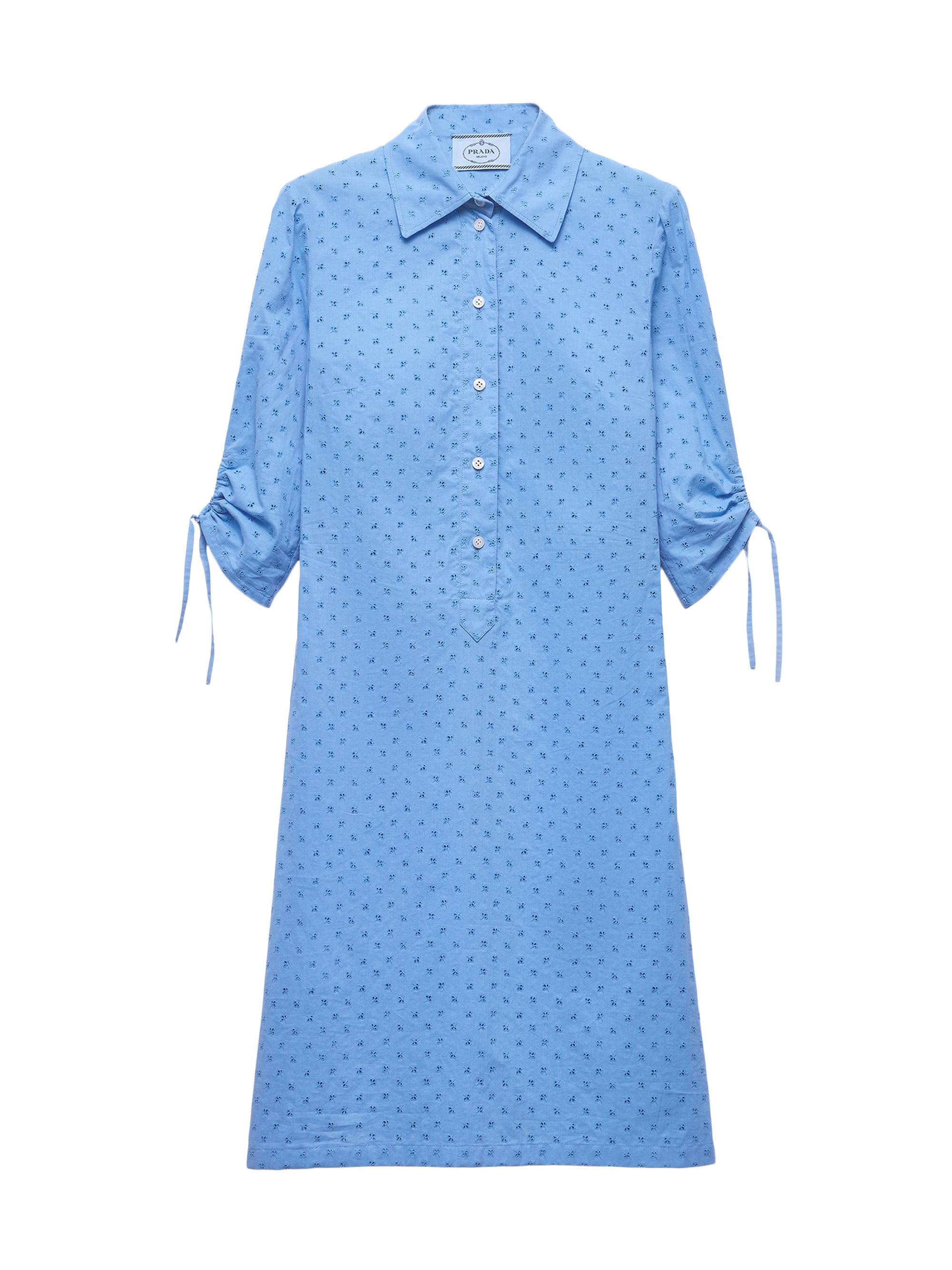 Prada Women's Eyelet Lace Dress - Blue