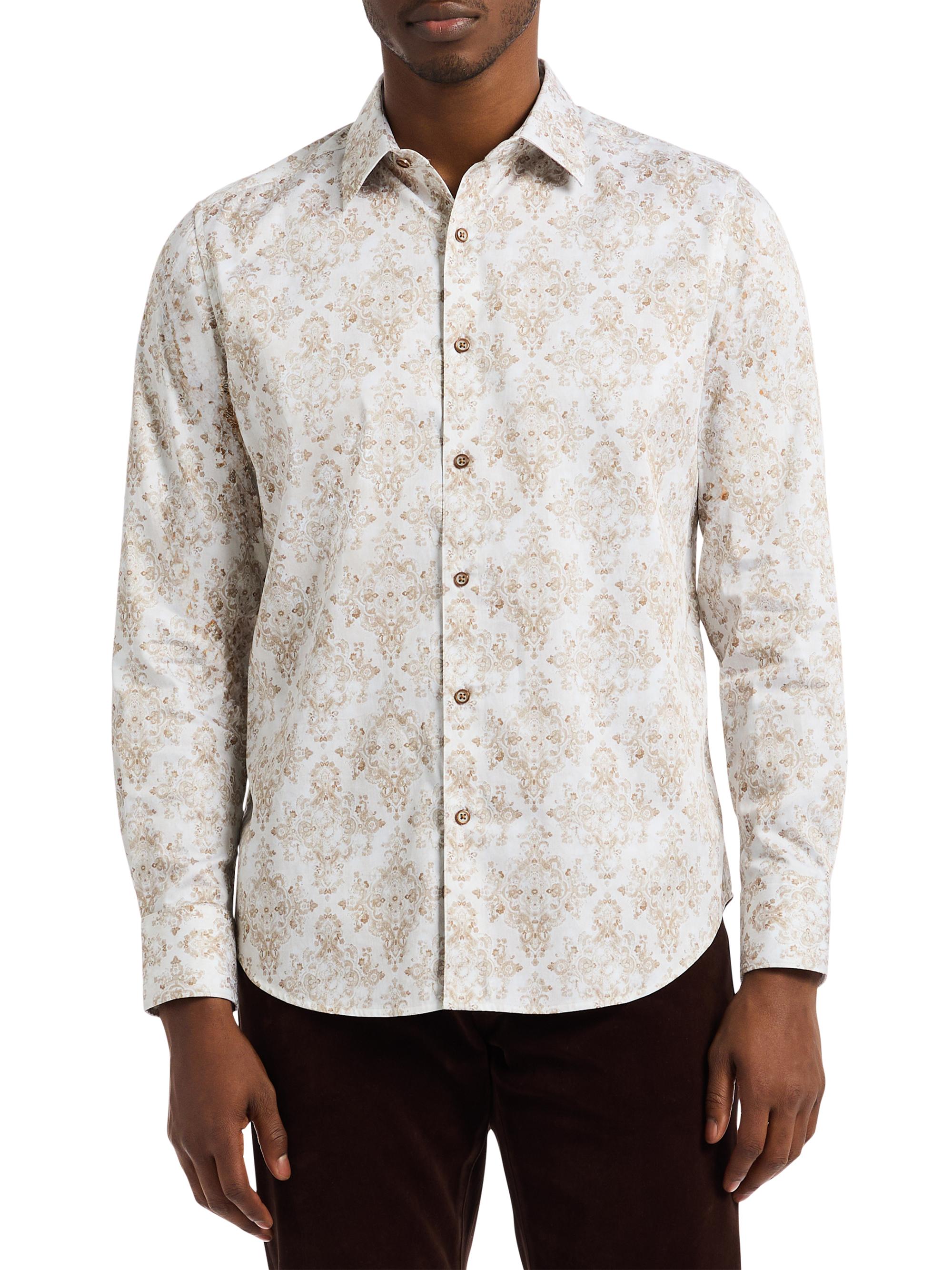 Robert Graham Men's Delancey Button-Front Shirt - Khaki