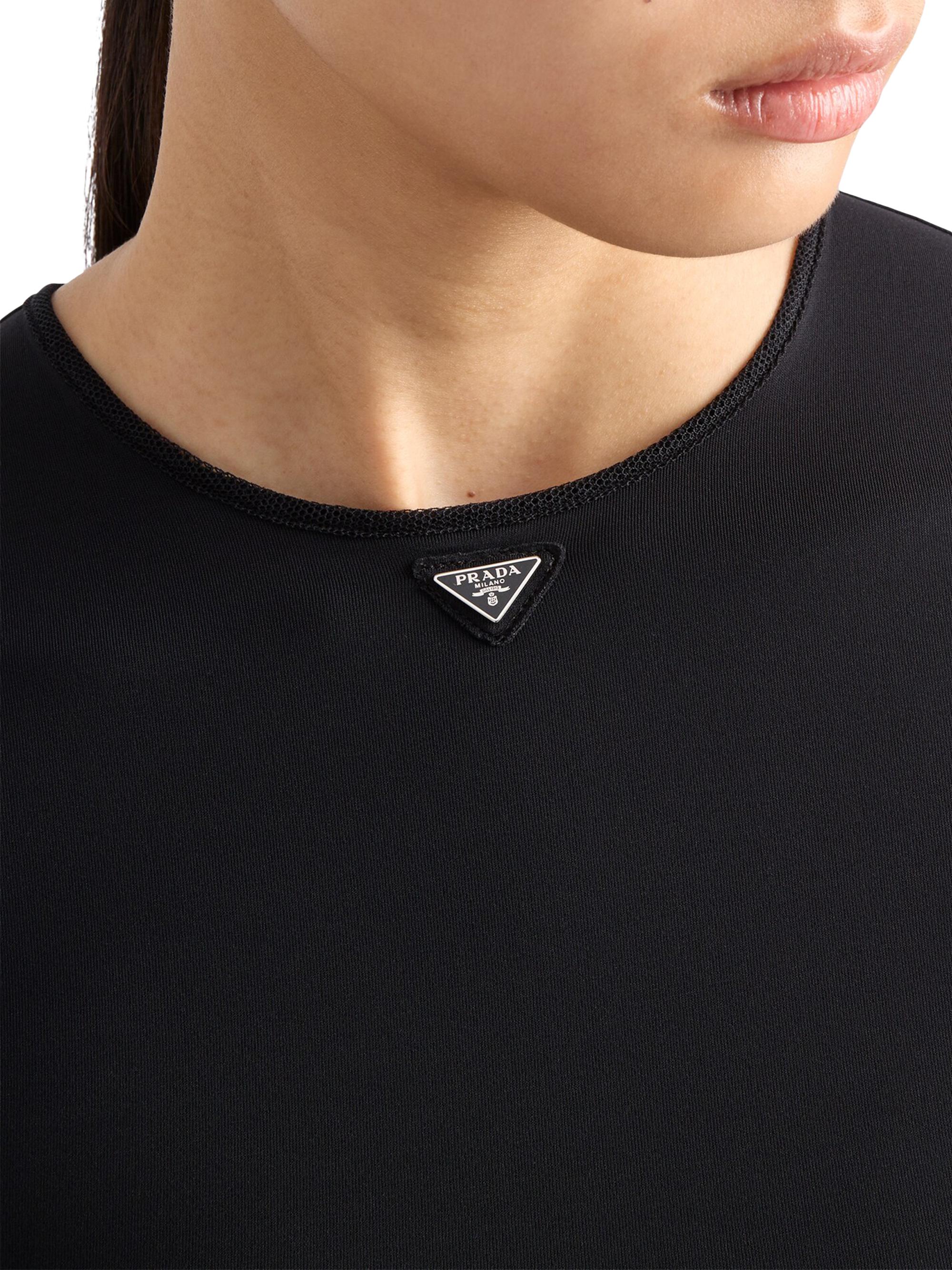 Prada Short-Sleeved Stretch Fabric T-Shirt | Saks Fifth Avenue