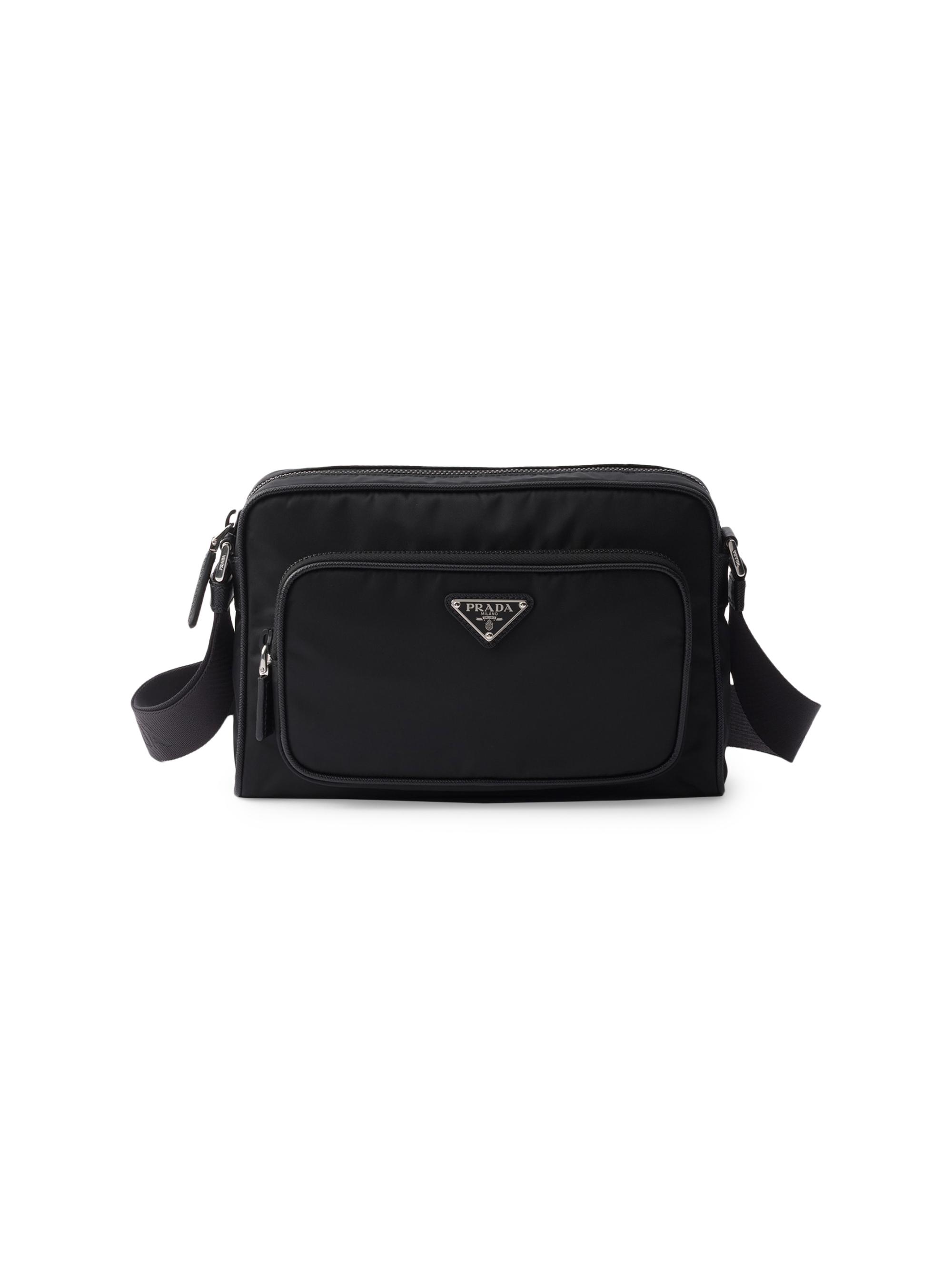 Prada Men's Re-Nylon and Saffiano Leather Shoulder Bag - Black
