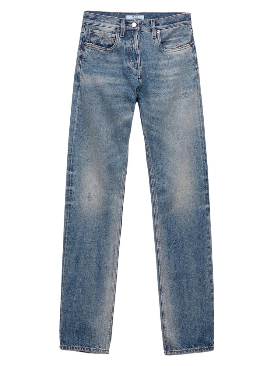 Prada Women's Tapered Denim Jeans In Blue