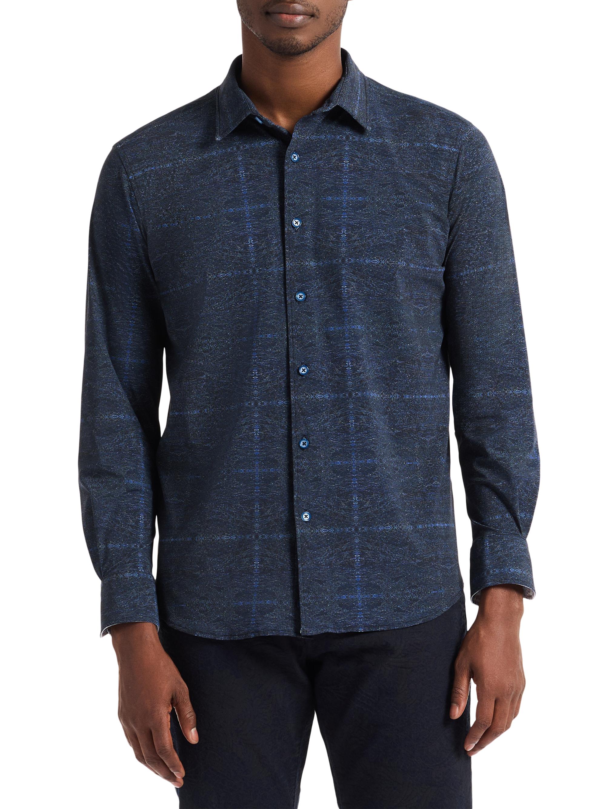 Robert Graham Men's Irving Motion Button-Front Shirt - Navy