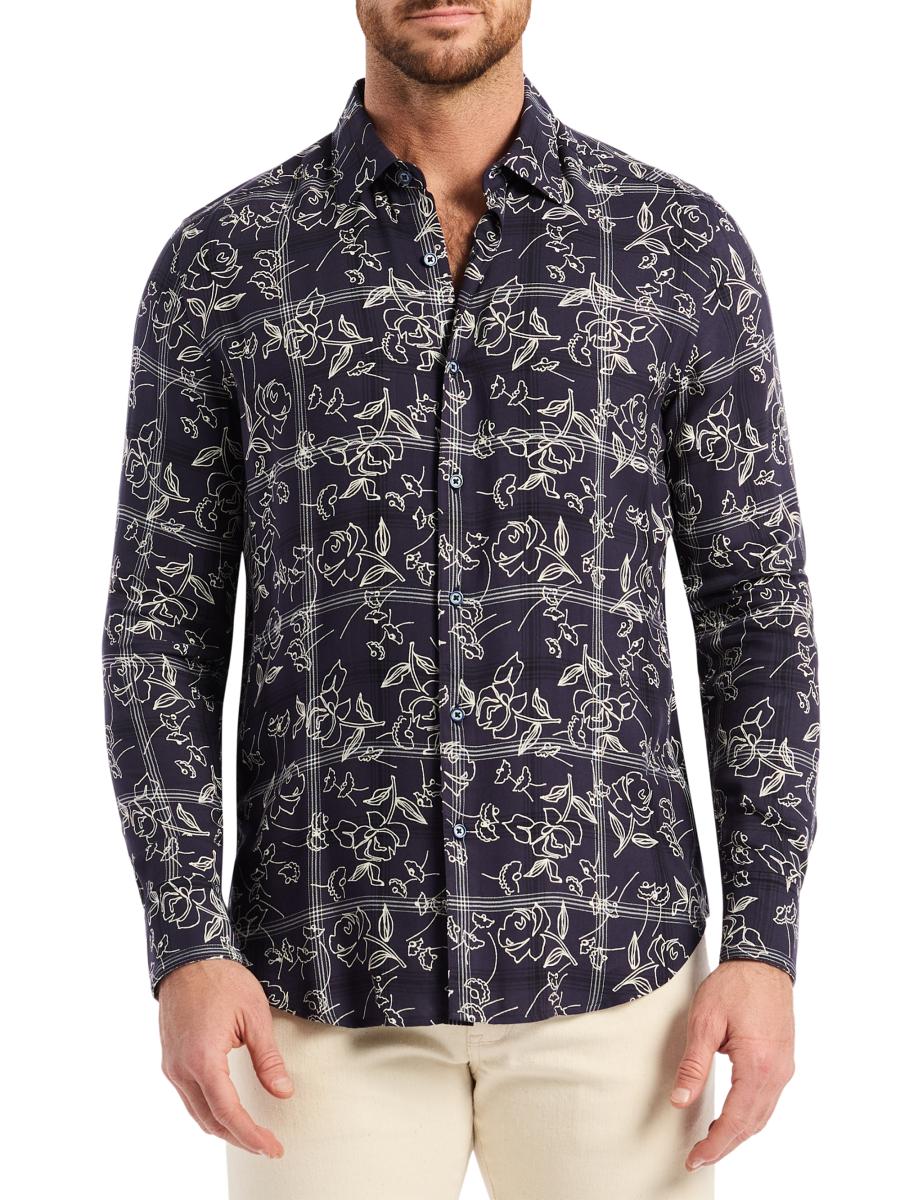 Robert Graham Men's Essex Button-front Shirt In Blue