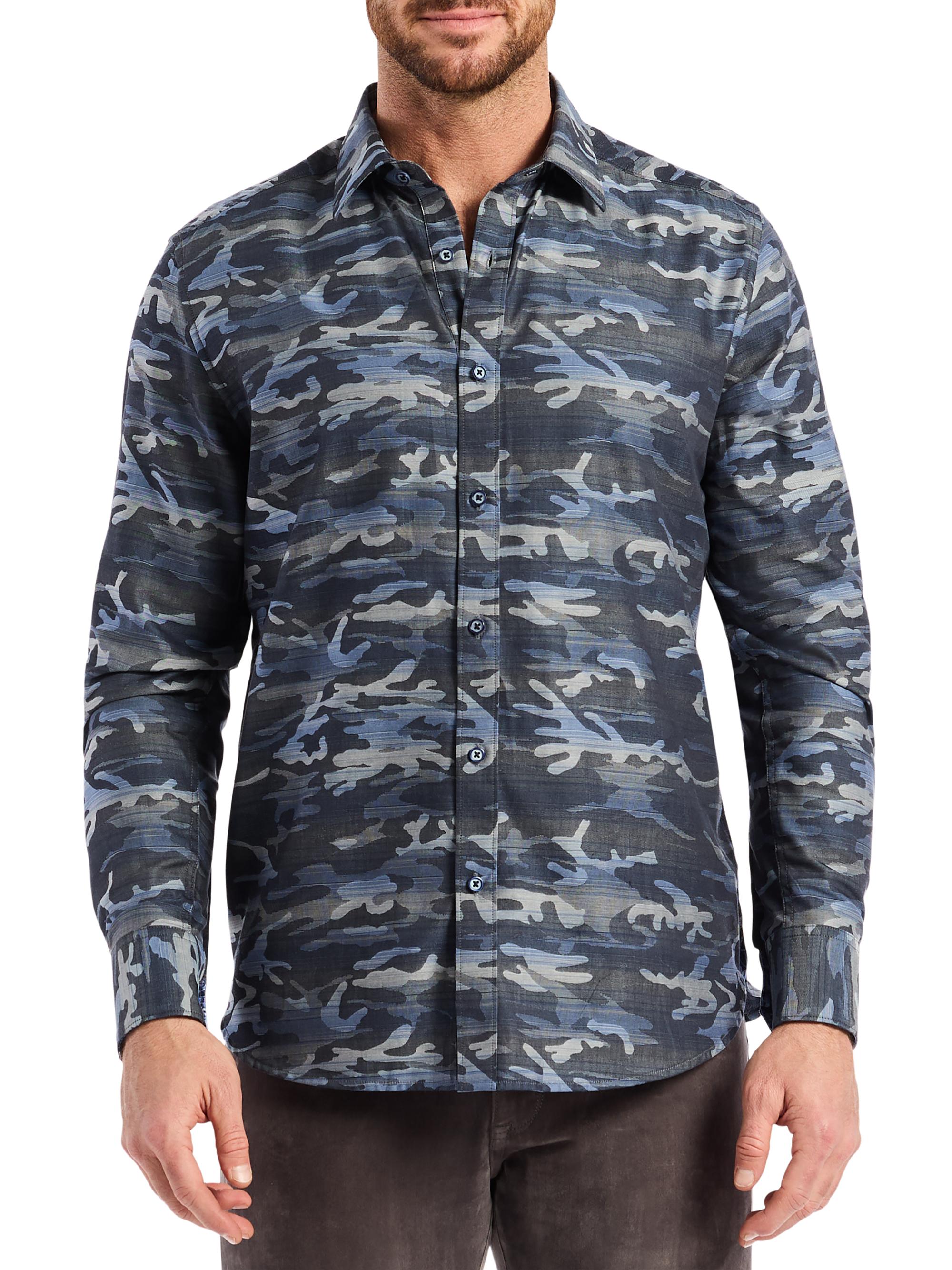 Robert Graham Men's Harrington Button-Front Shirt - Navy