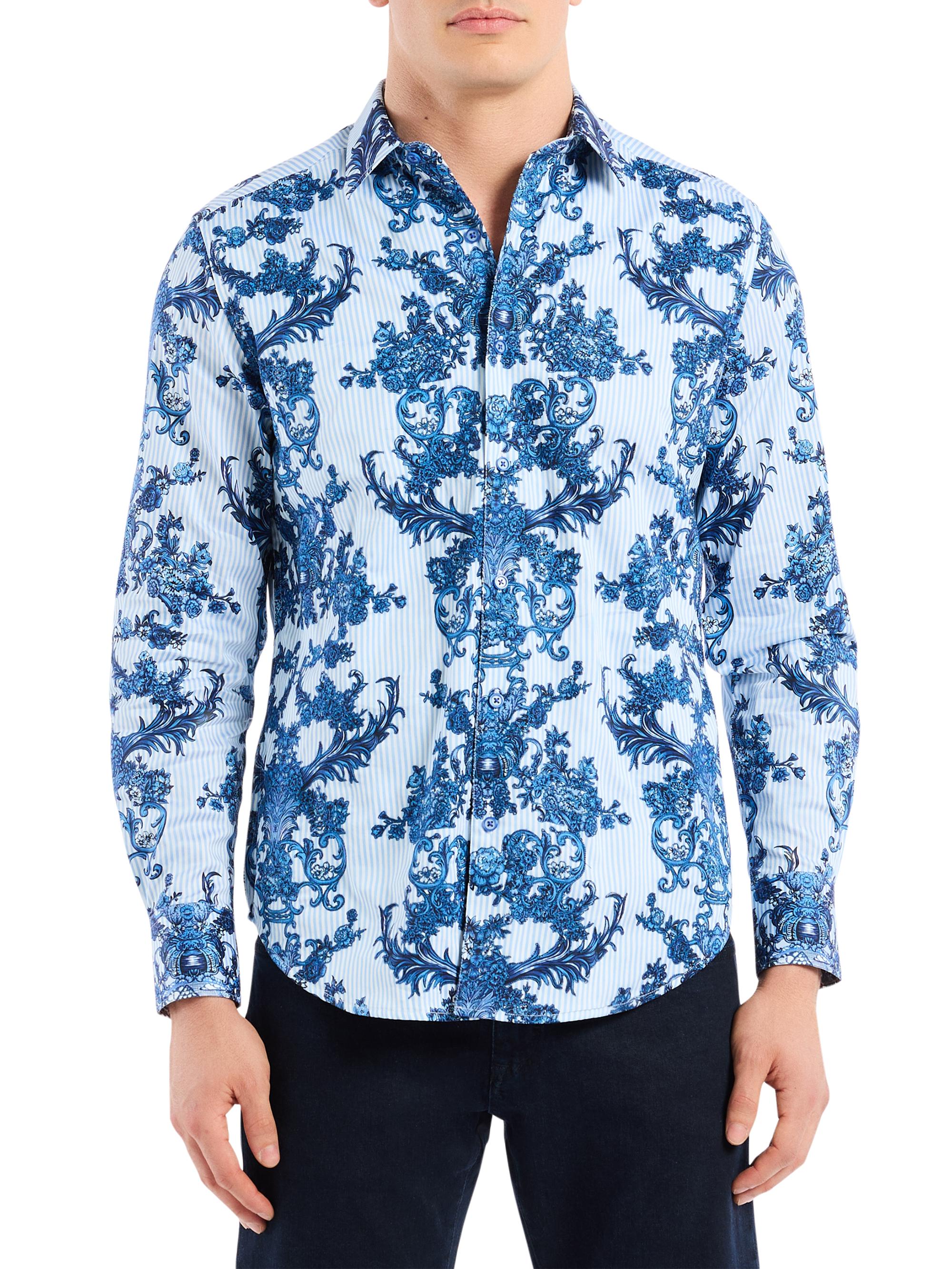 Robert Graham Men's Bayswater Button-Front Shirt - Blue