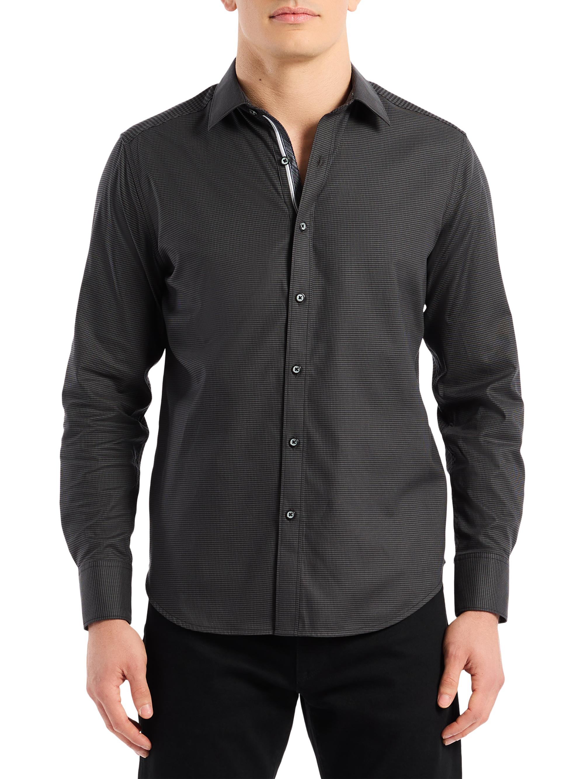 Robert Graham Men's Kenmare Button-Front Shirt - Charcoal