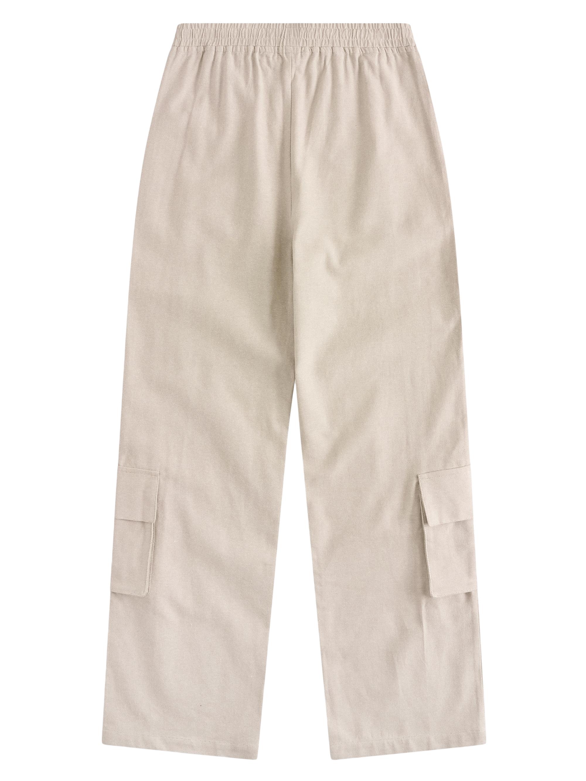 Krost Men's Breezy Canvas Wide Leg Cargo Pants - Beige