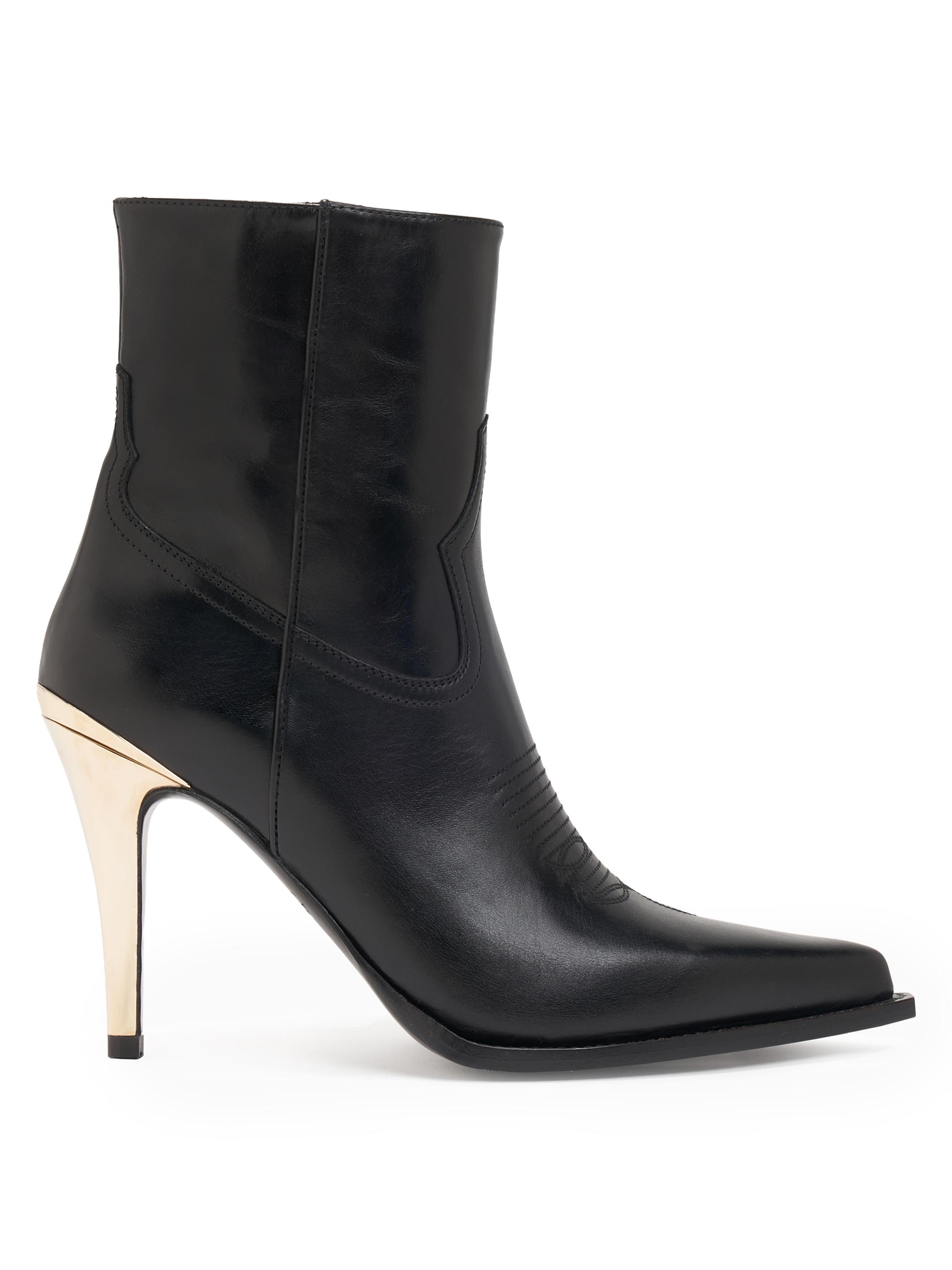 Partlow Women's Bennett 95MM Leather Ankle Boots - Nero