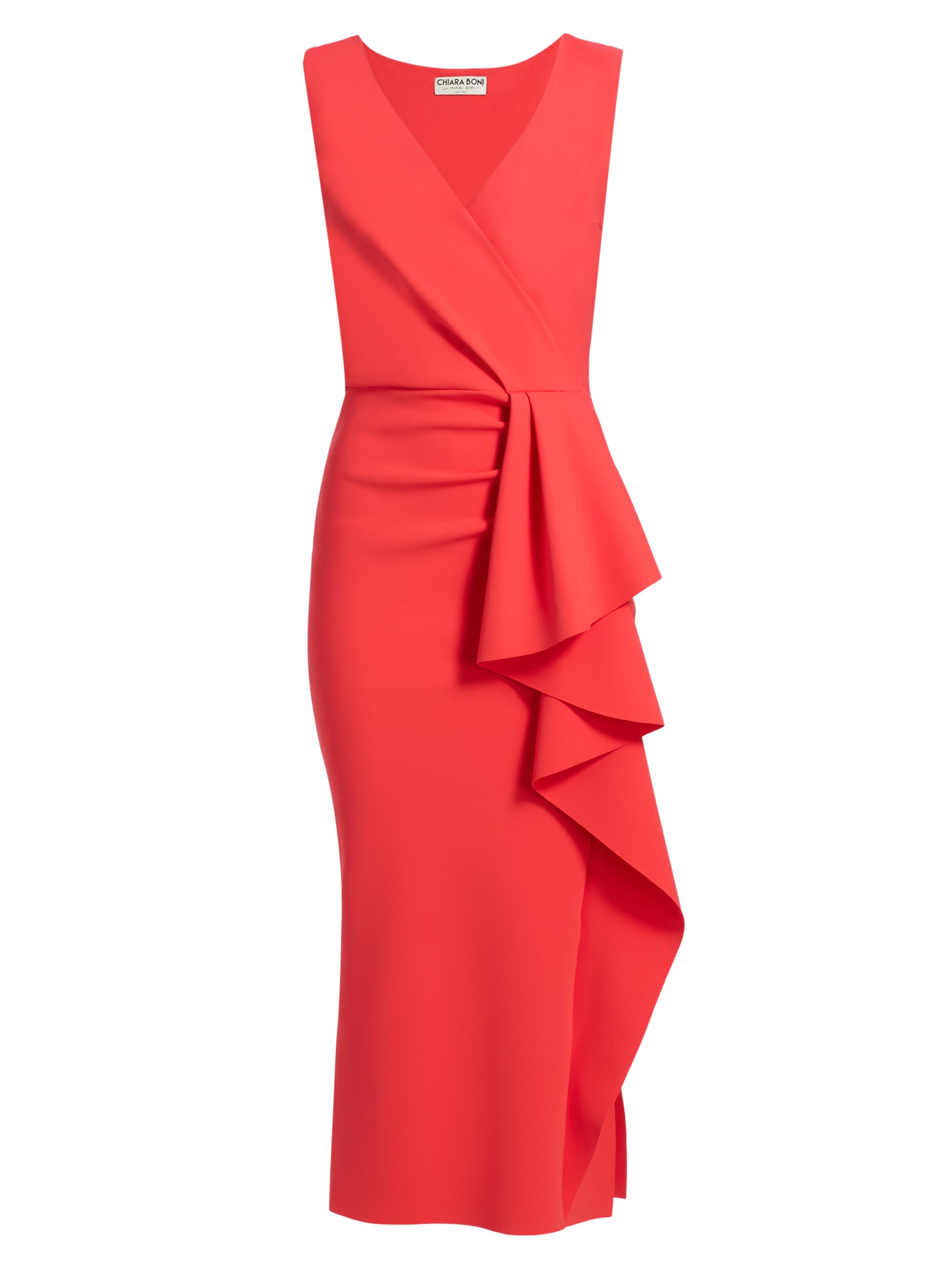 Chiara Boni La Petite Robe Women's Sayon Drape Sheath Cocktail Dress - Lipstick