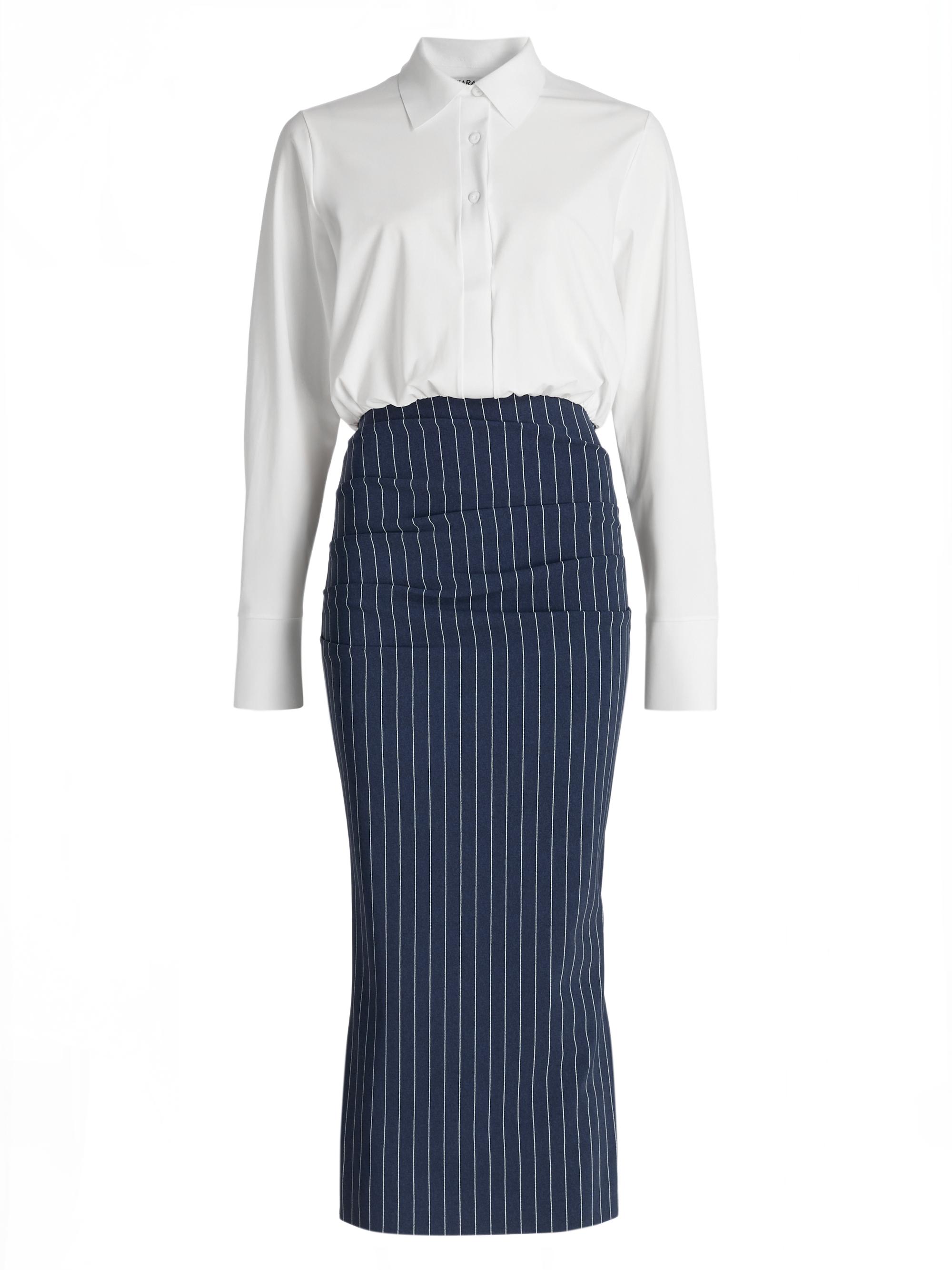 Chiara Boni La Petite Robe Women's Azora Two-Tone Midi-Dress - Bianco Gessato