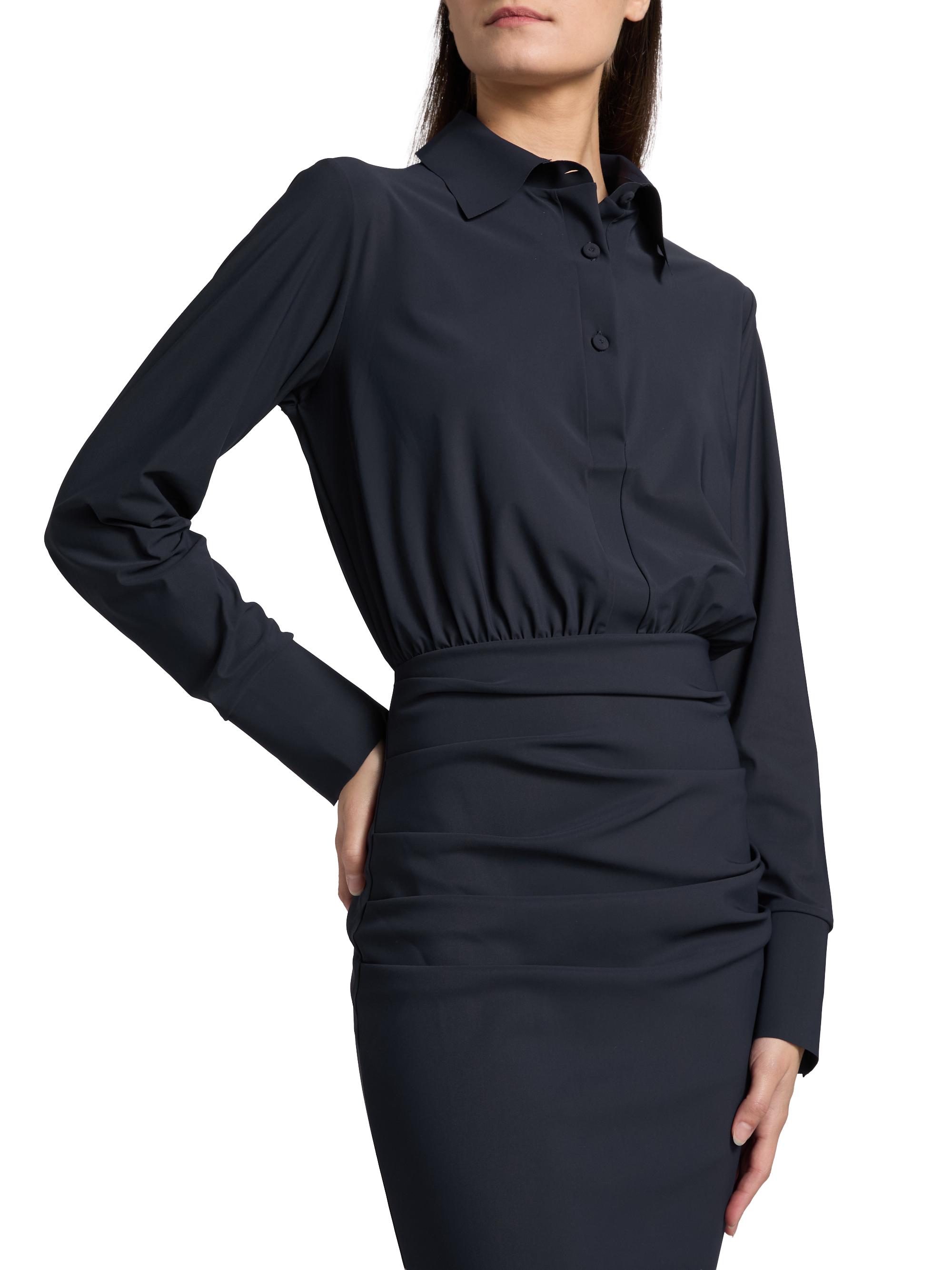azora cotton midi dress Chiara Boni La Petite Robe Azora Shirred Sheath Midi-Dress