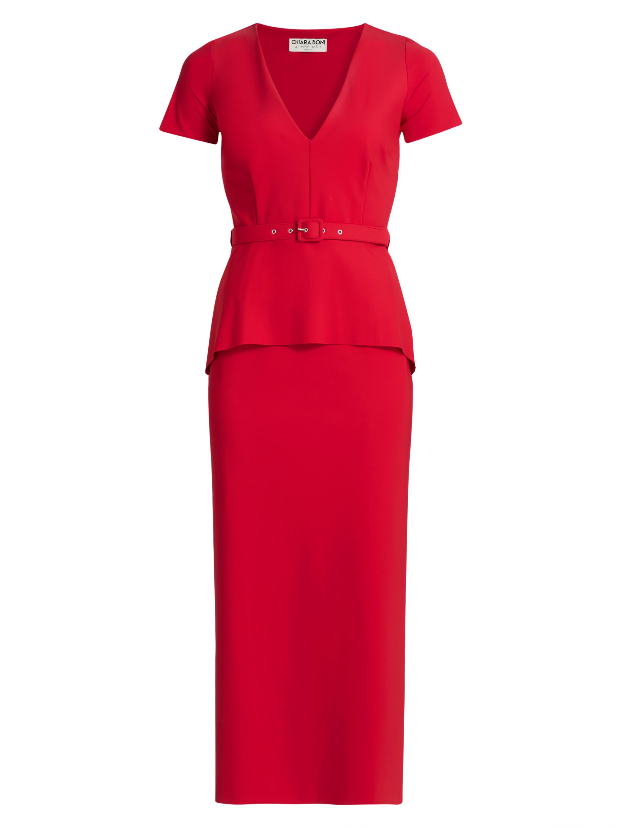 Chiara Boni La Petite Robe Siaka V-Neck Peplum Midi-Dress | Saks Fifth  Avenue