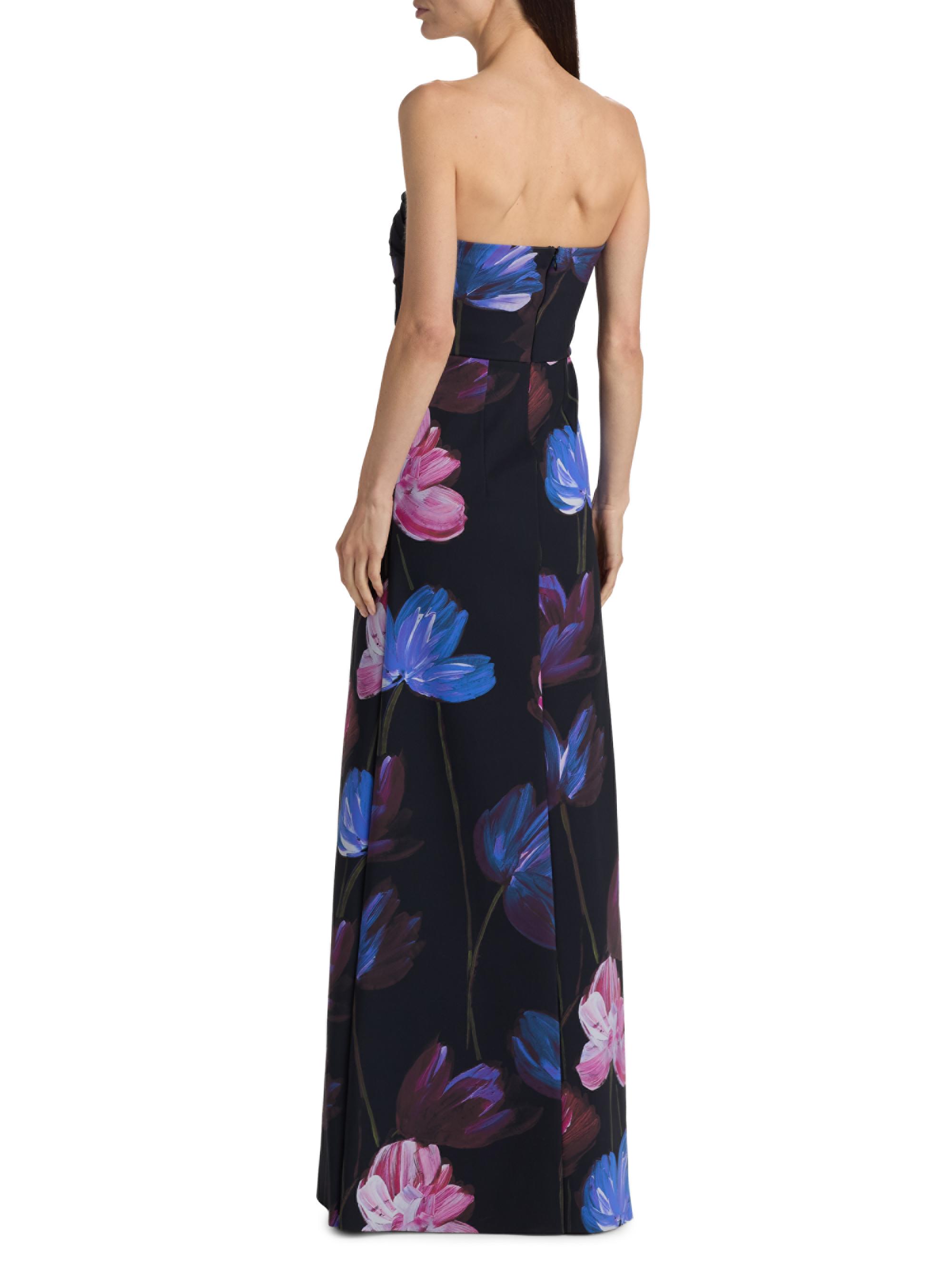 best bridesmaid dresses on amazon Kemi Black Purple Print Bolero Wrap Bodice Maxi Gown – Scarlett & Jo