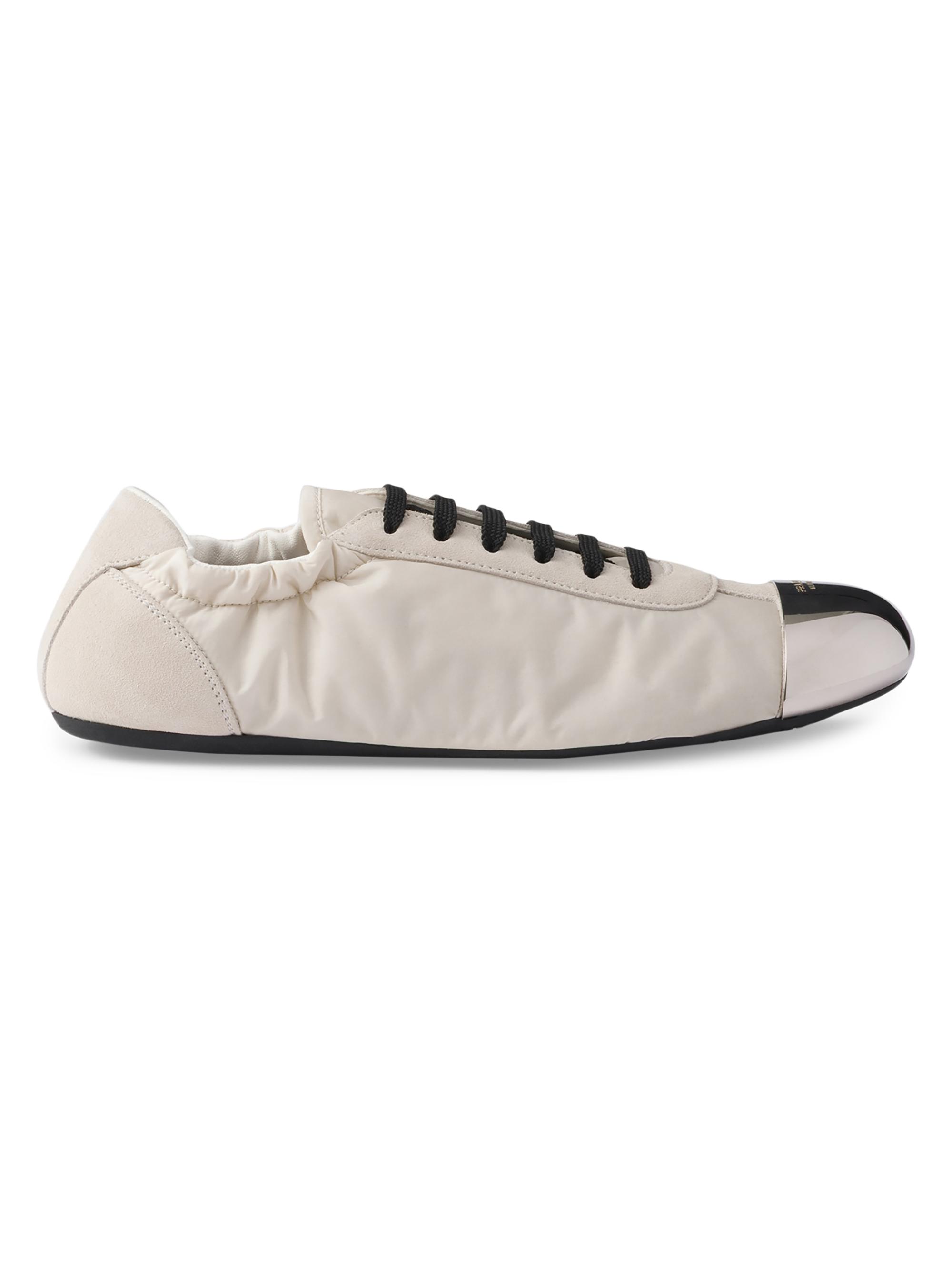 Prada Collapse Re-Nylon and Suede Sneakers with Metal Toecap