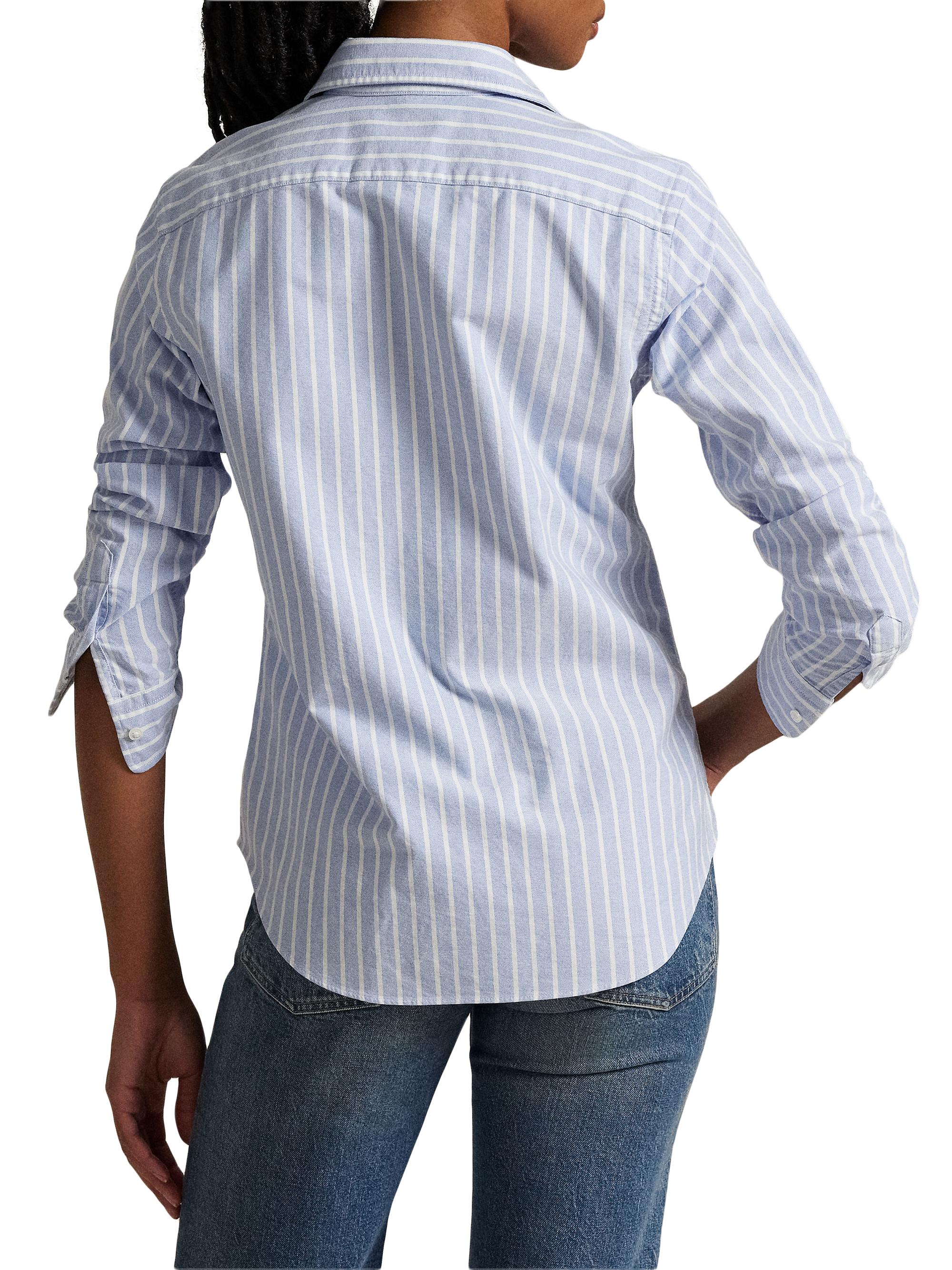 Polo Ralph Lauren Women's Slim-Fit Striped Oxford Shirt - Harbor Island Blue White | Thumbnail 6