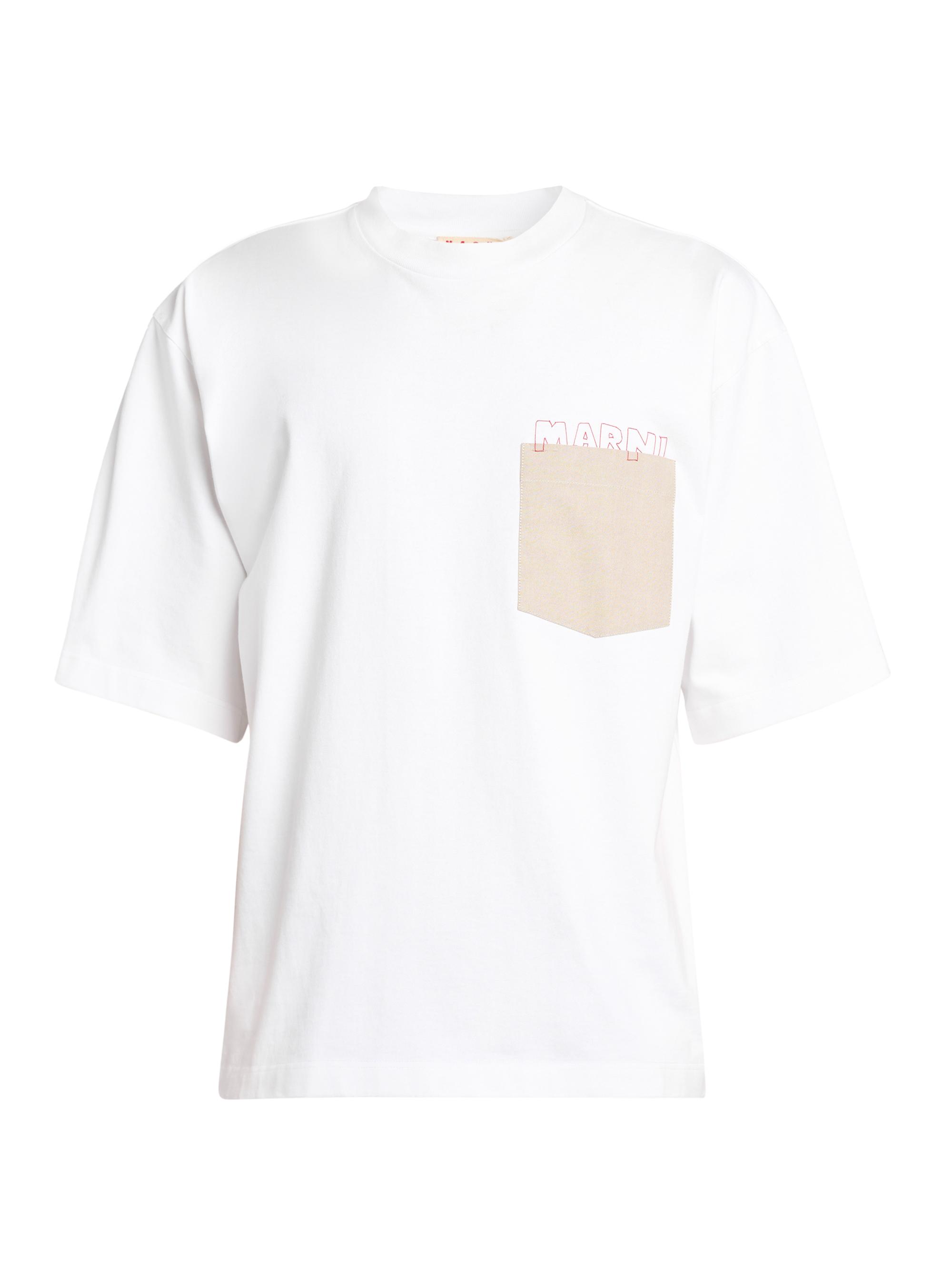 Marni Men's Logo Pocket Cotton T-Shirt - Lily White