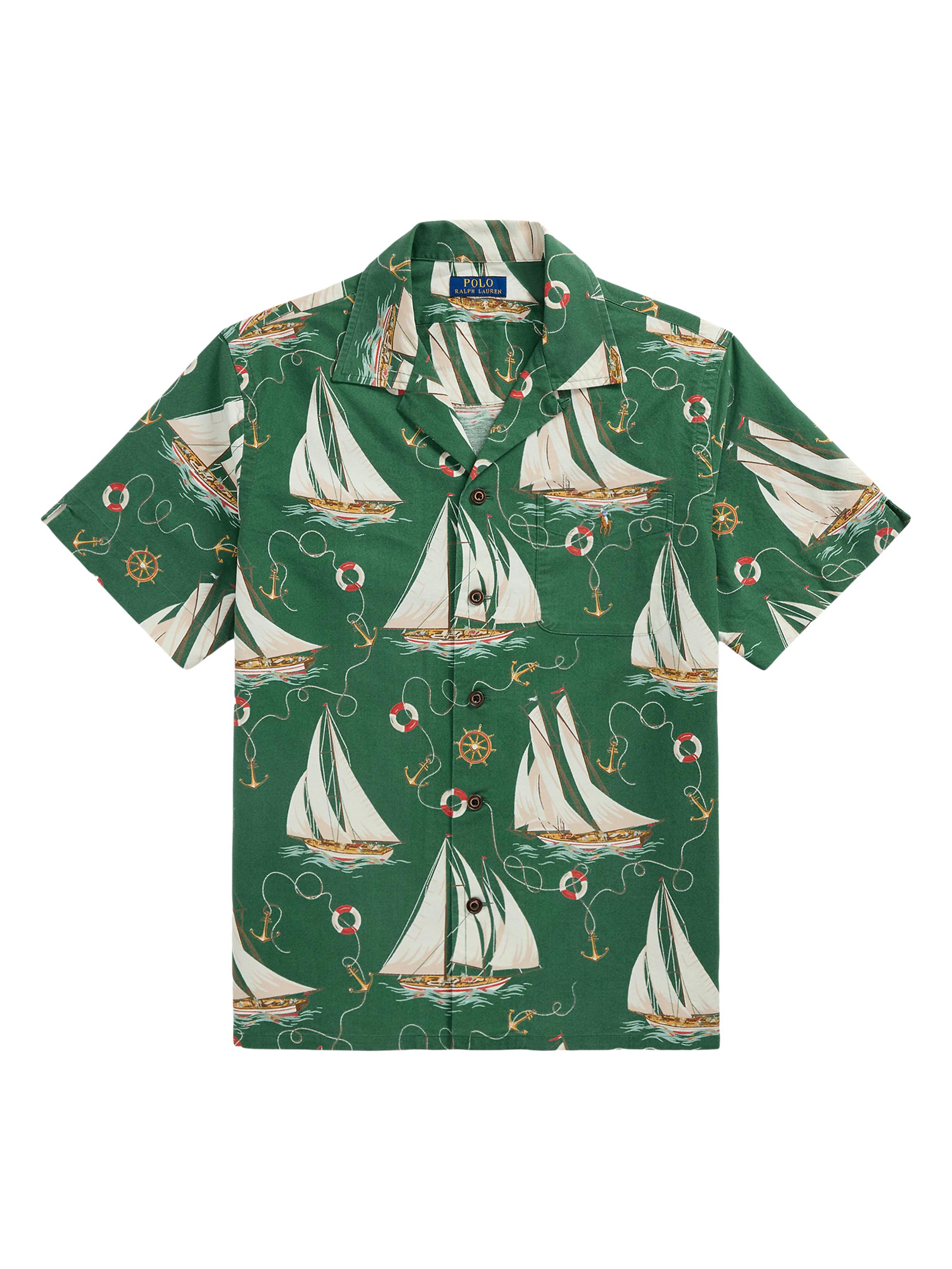 Polo Ralph Lauren Men's Classic Fit Sailboat Cotton Camp Shirt - Helms Anchors