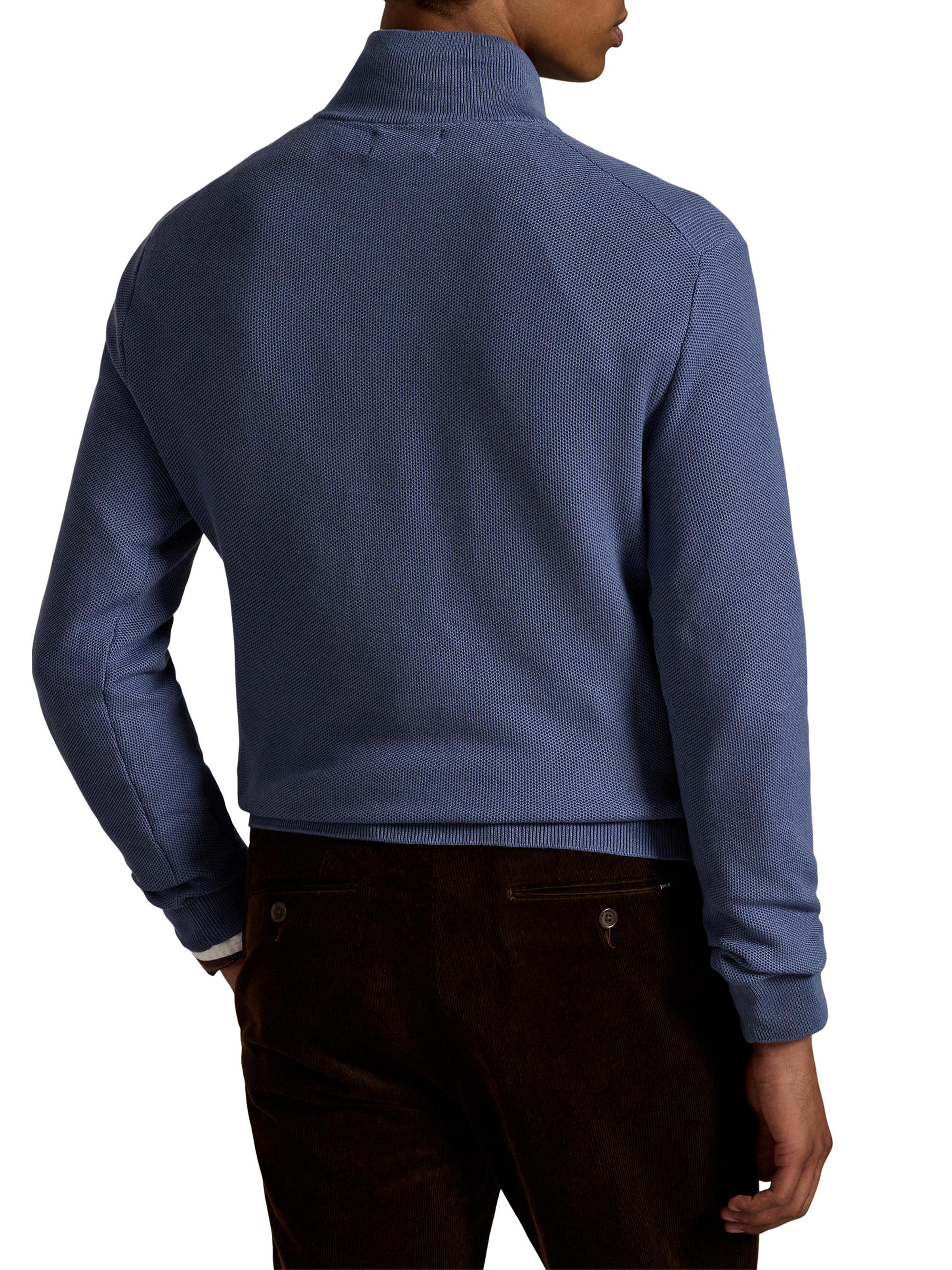 L'Appartement　Mesh Knit Polo Ralph Lauren Mesh-Knit Cotton Quarter-Zip Sweater | Saks