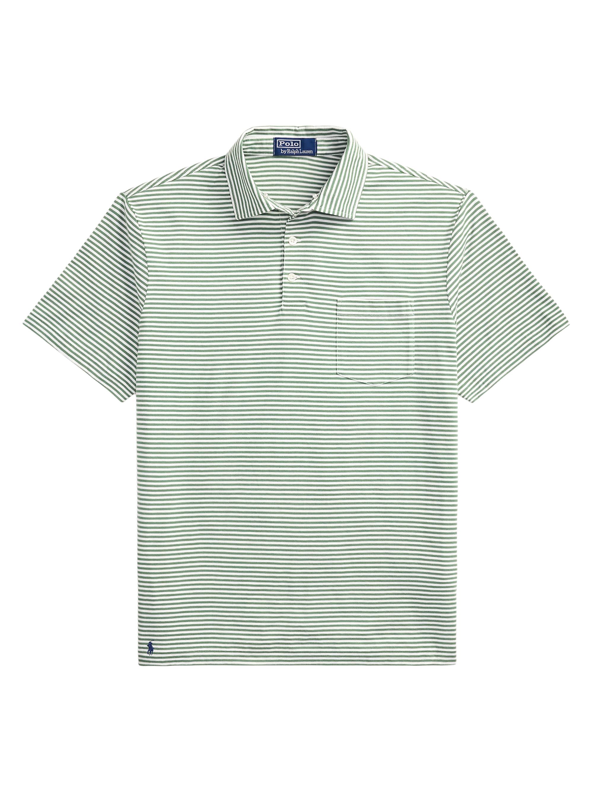 Polo Ralph Lauren Men's Lisle Standard Fit Striped Cotton Polo Shirt - Fatigue White