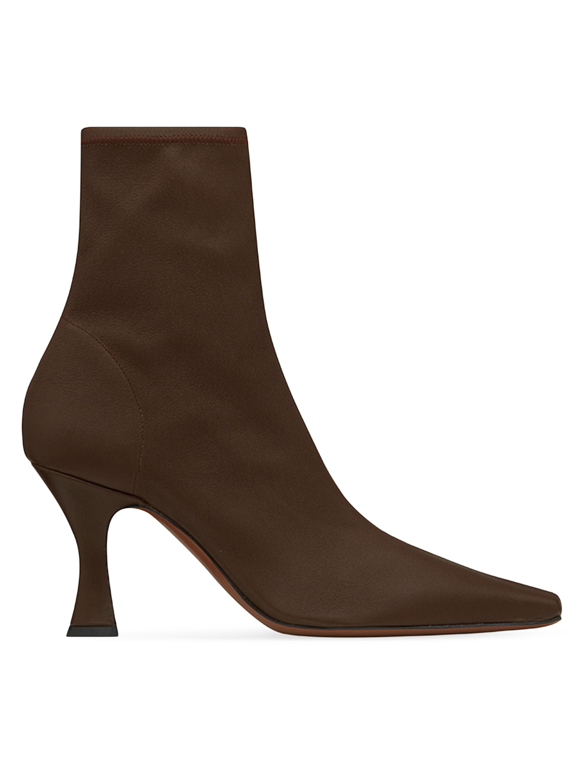 Neous Women's Ran 80MM Stretch-Leather Ankle Boots - Dark Chocolate