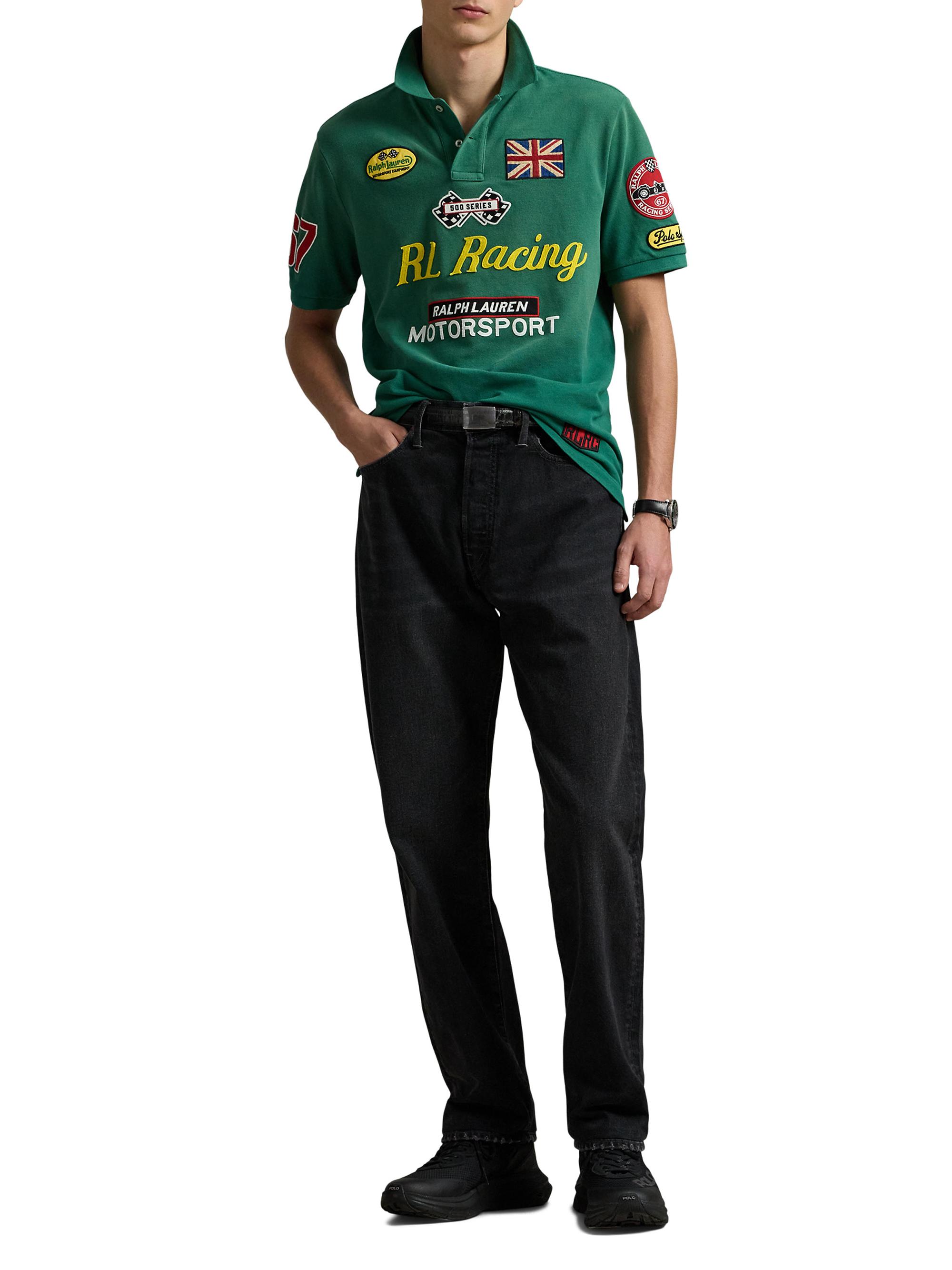 Classic-Fit Racing Mesh Polo Shirt