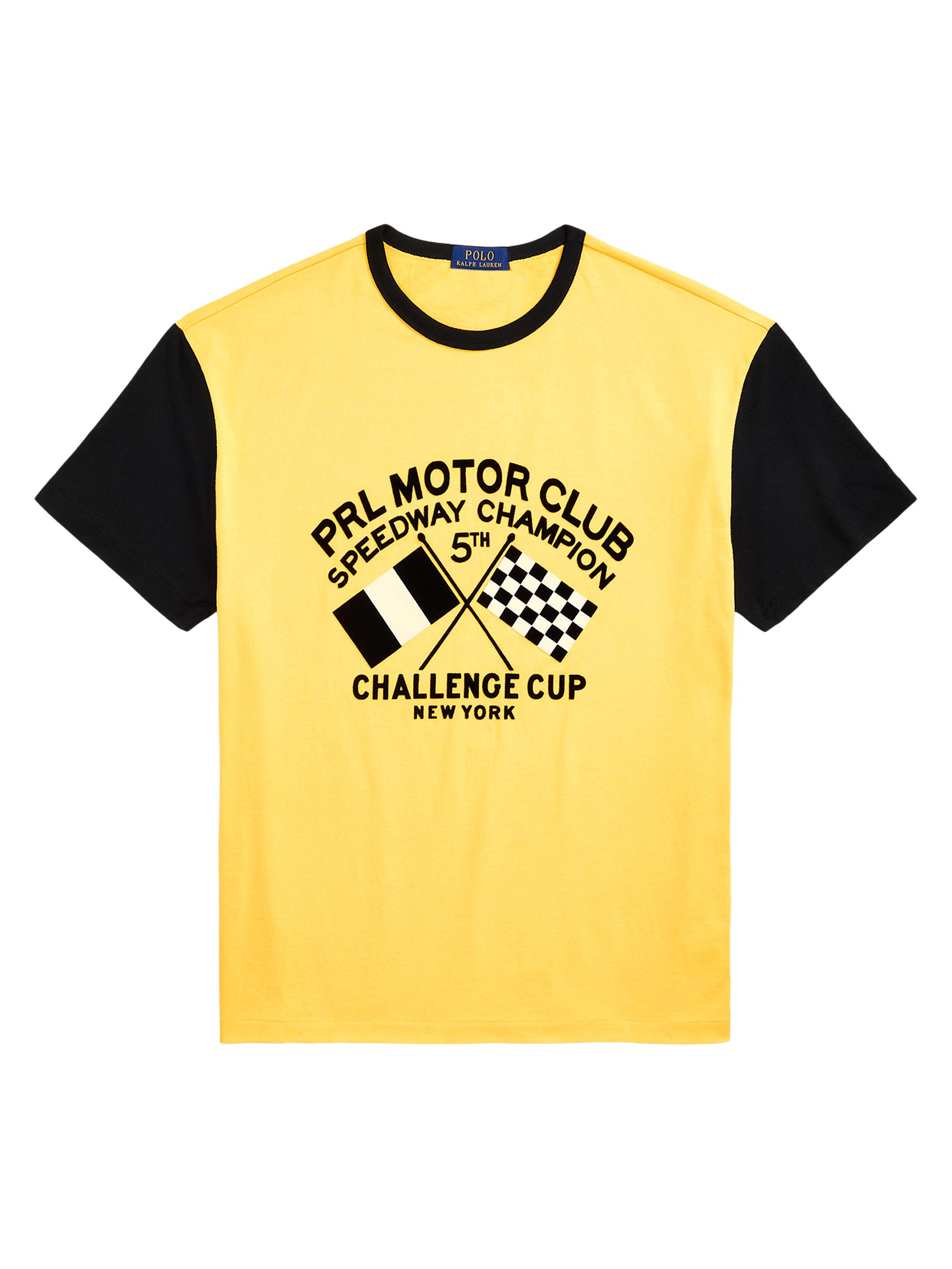 Polo Ralph Lauren Men's Motor Club Jersey Graphic T-Shirt - Chrome Yellow Polo Black