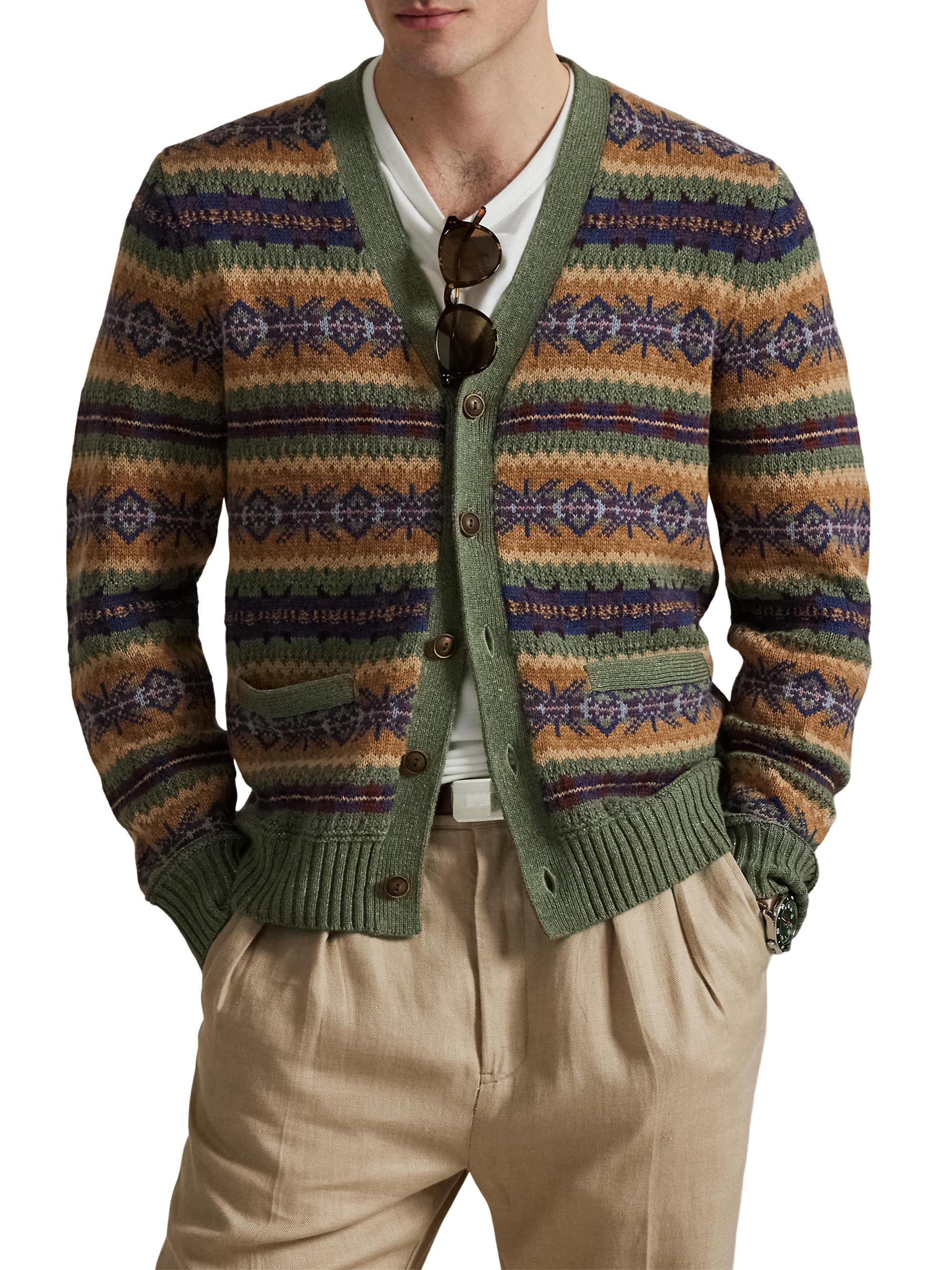 Polo Ralph Lauren Fair Isle Cotton-Blend Cardigan | Saks Fifth Avenue