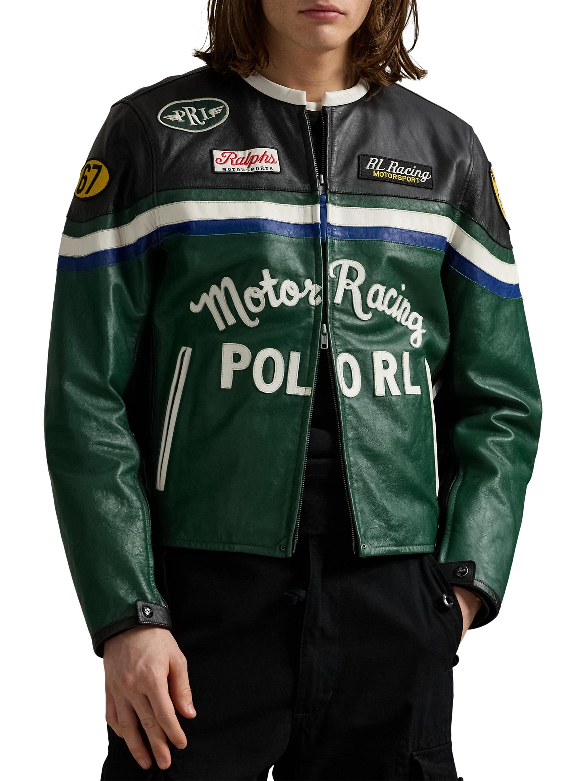 Polo Ralph Lauren Leather Jacket 刺繍なし Polo Ralph Lauren Leather Café Racer Jacket | Saks Fifth Avenue