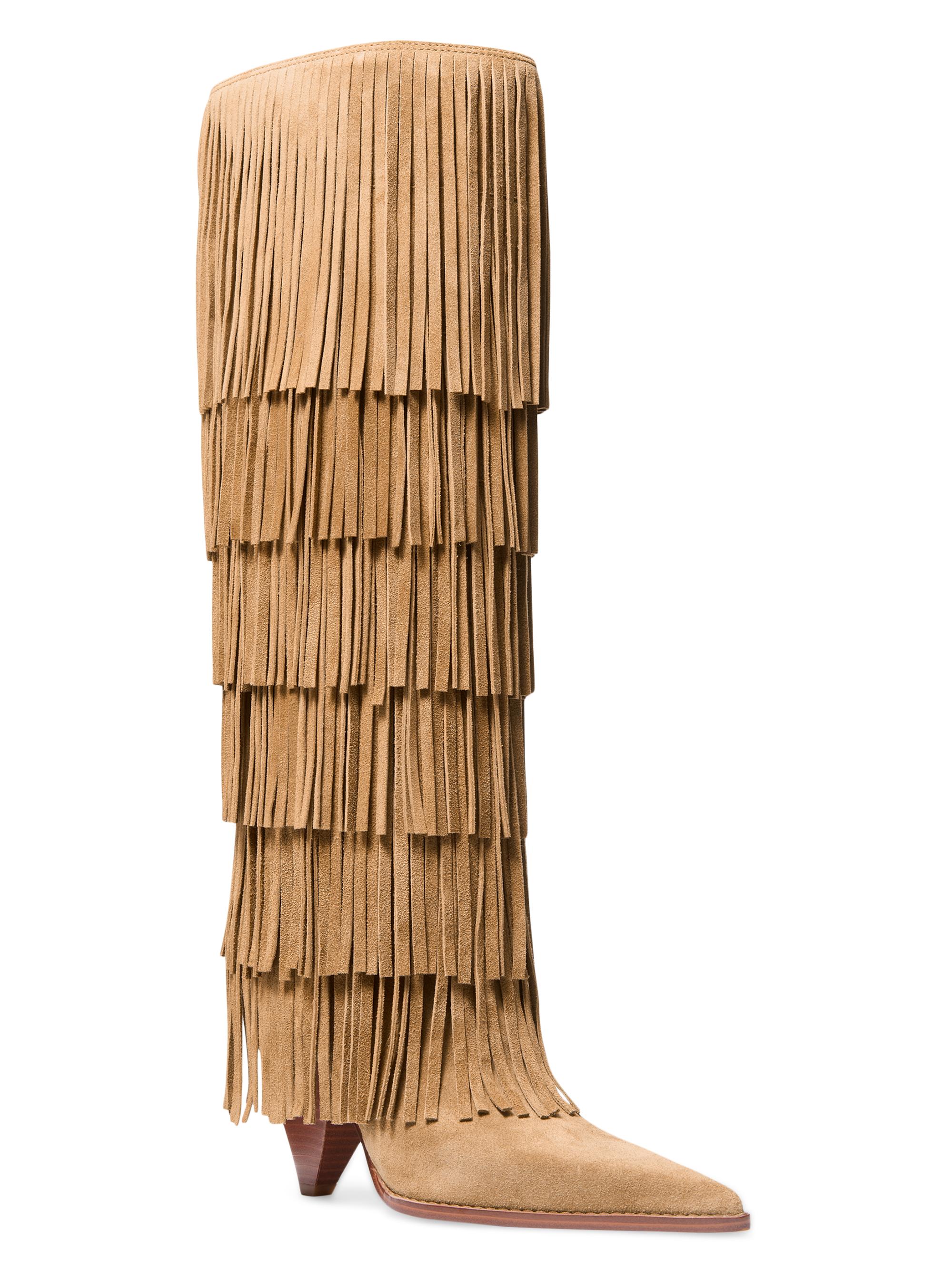 MICHAEL Michael Kors Jayla 90MM Fringed Suede Boots | Saks Fifth
