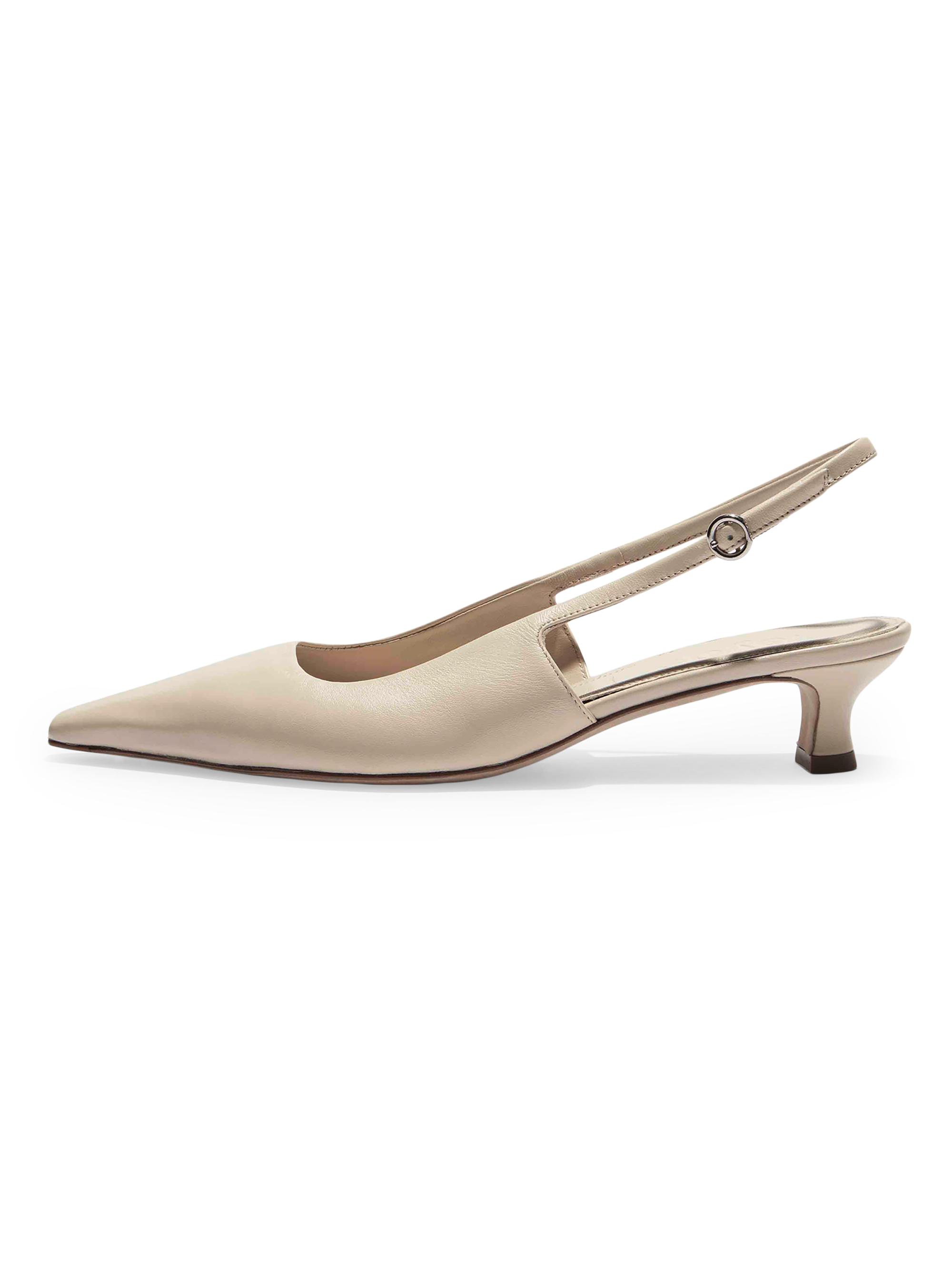 aeyde Women's 35MM Leather Slingback Pumps - Creamy