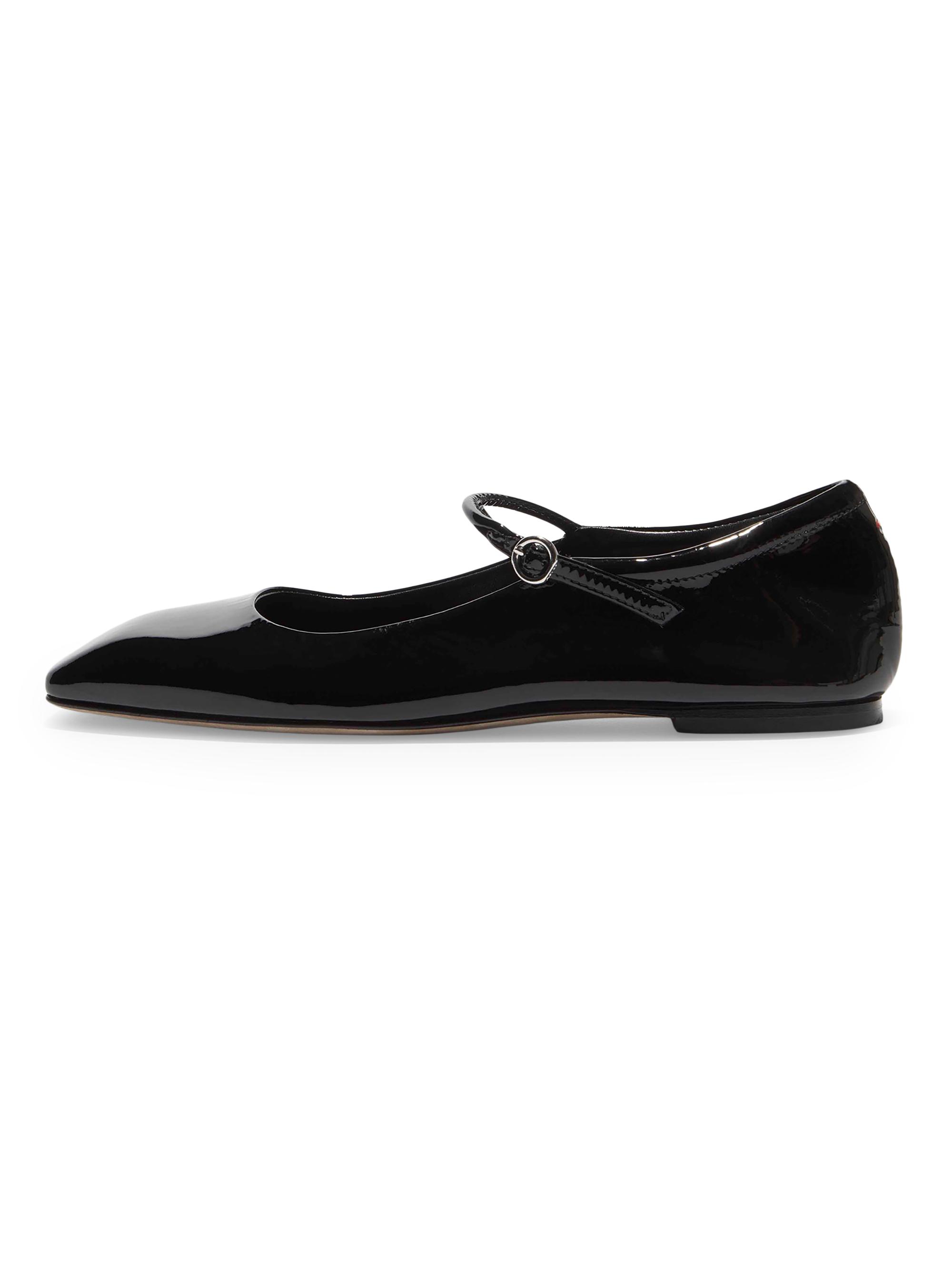 aeyde Women's Patent Leather Square-Toe Flats - Black