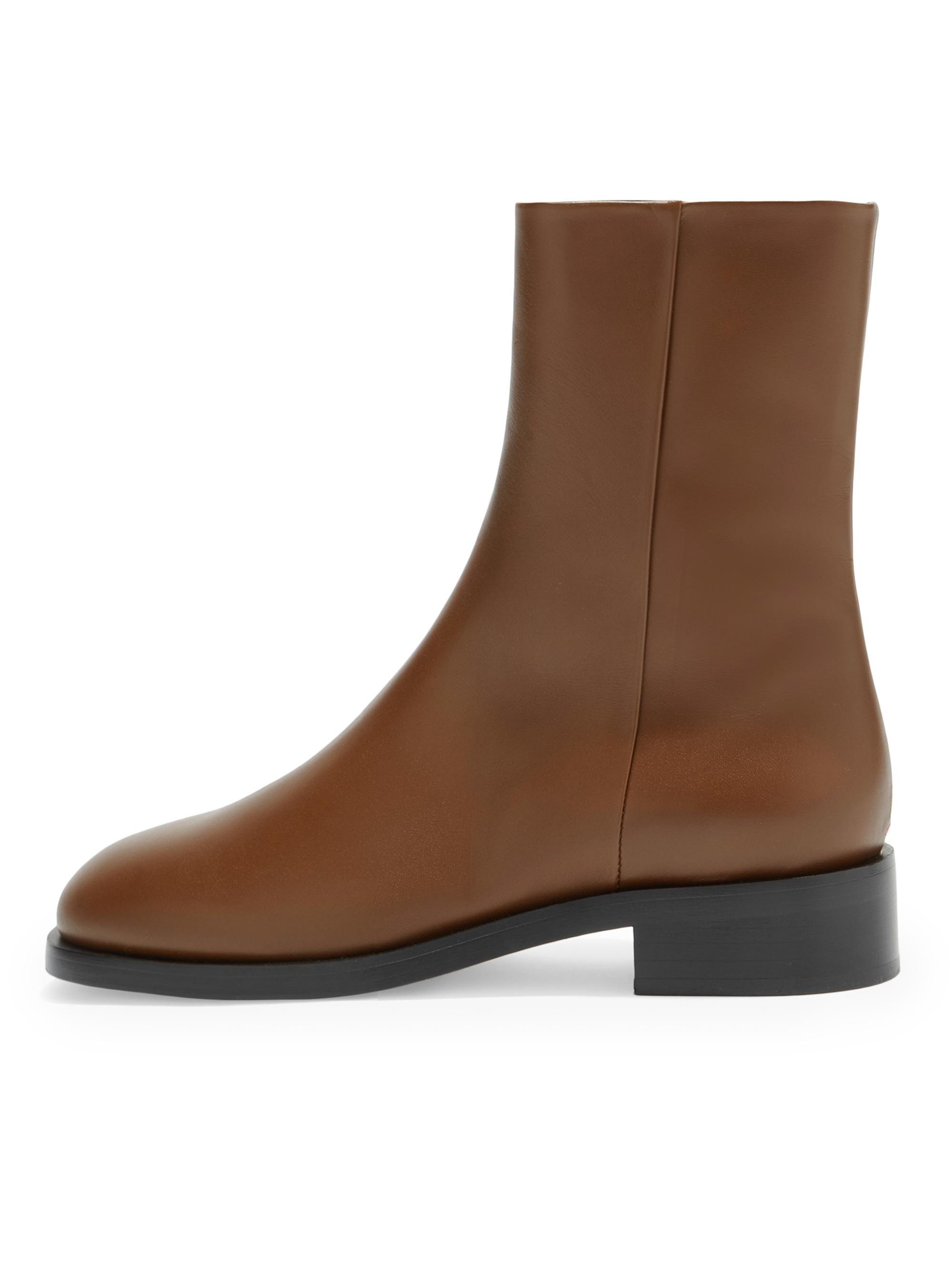 aeyde Women's Vincent 25MM Leather Ankle Boots - Tobacco