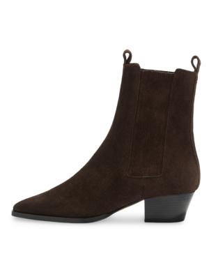 Aeyde Women's Agata 40MM Suede Ankle Boots - Moka | Thumbnail 6