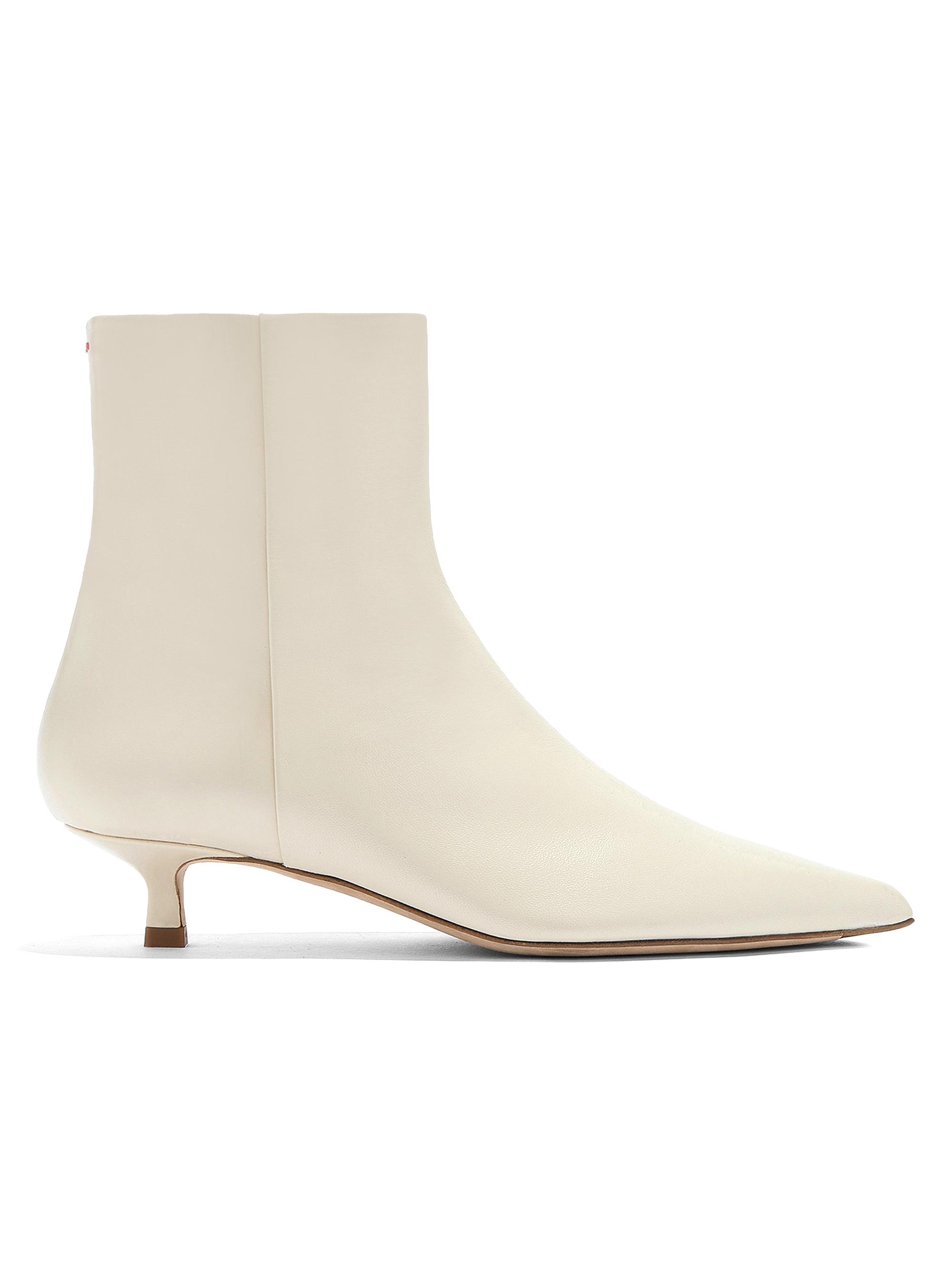 Aeyde Women's 35MM Leather Ankle Boots - Creamy | Thumbnail 7
