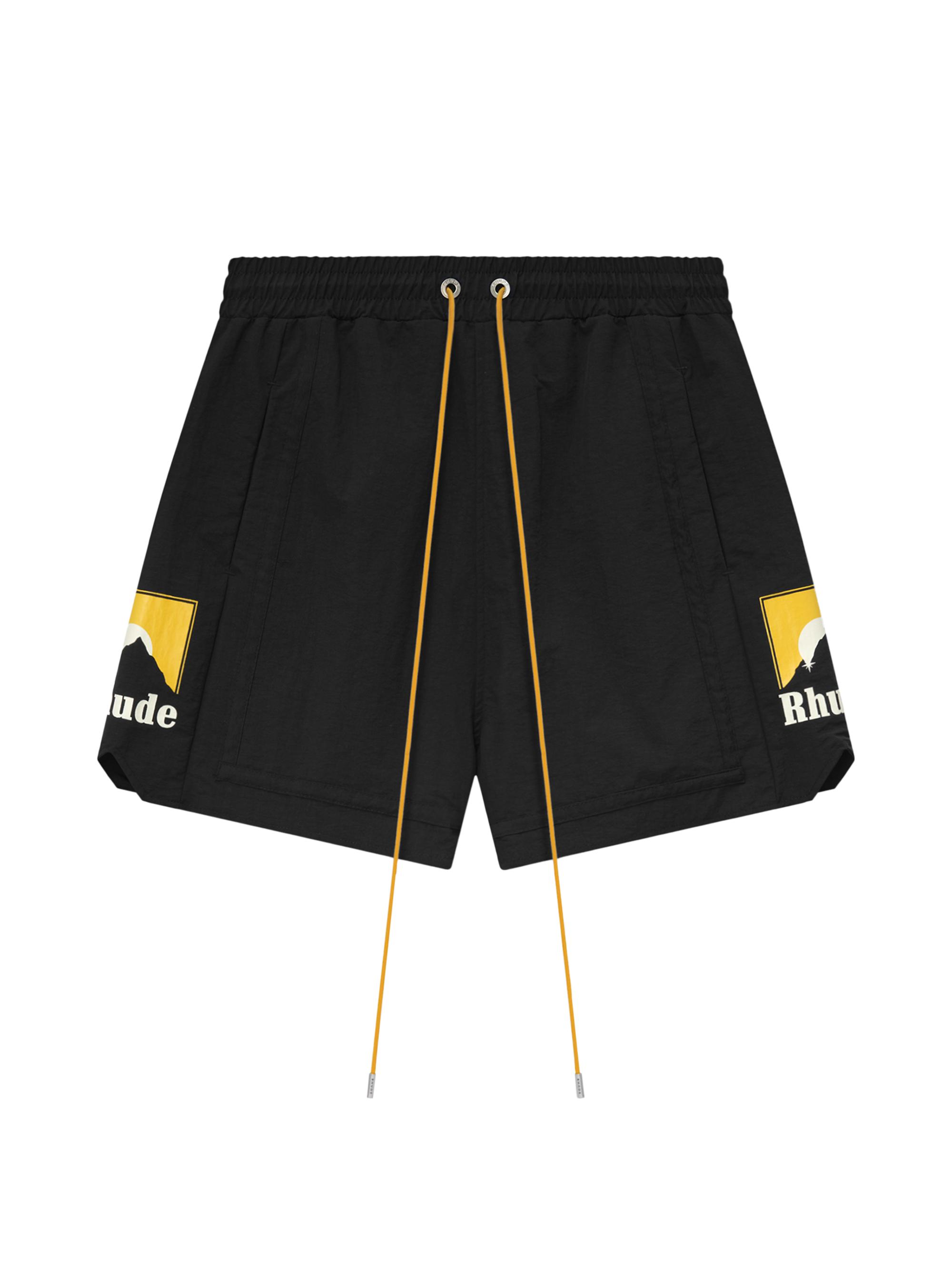 Rhude Men's Moonlight Logo Shorts - Black Yellow White