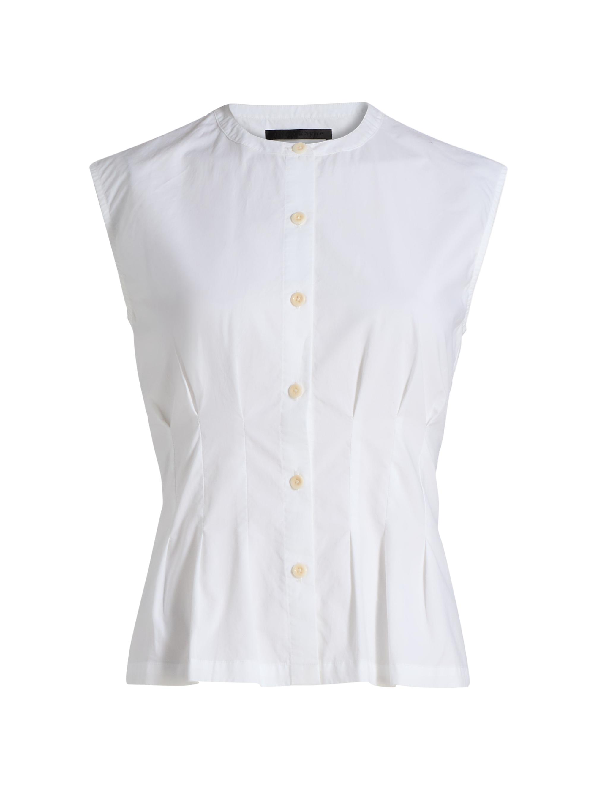 Jenni Kayne Women's Lara Pleated Cotton Poplin Top - White