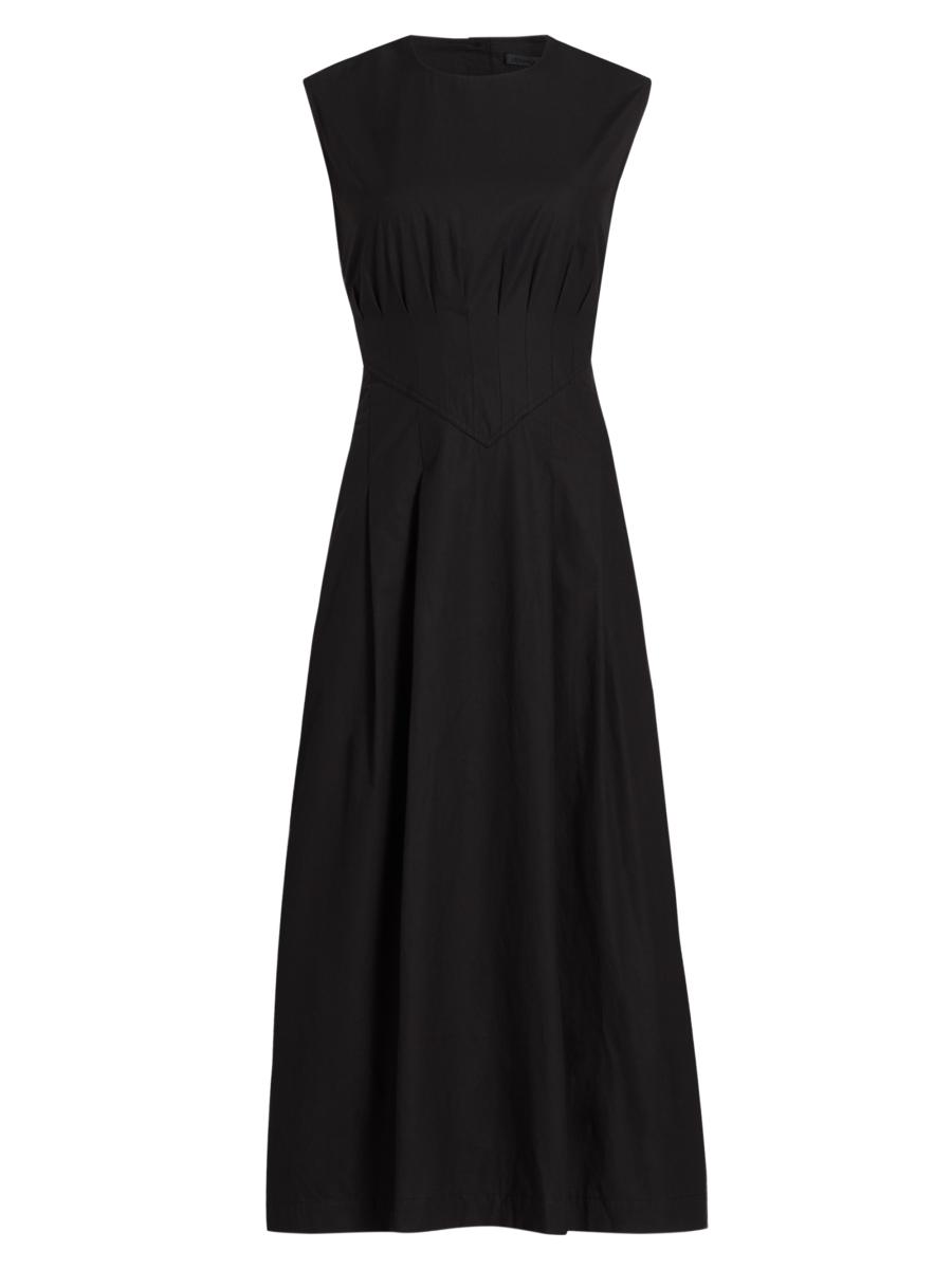 Jenni Kayne Women's Kit Cotton Poplin Midi-dress In Black